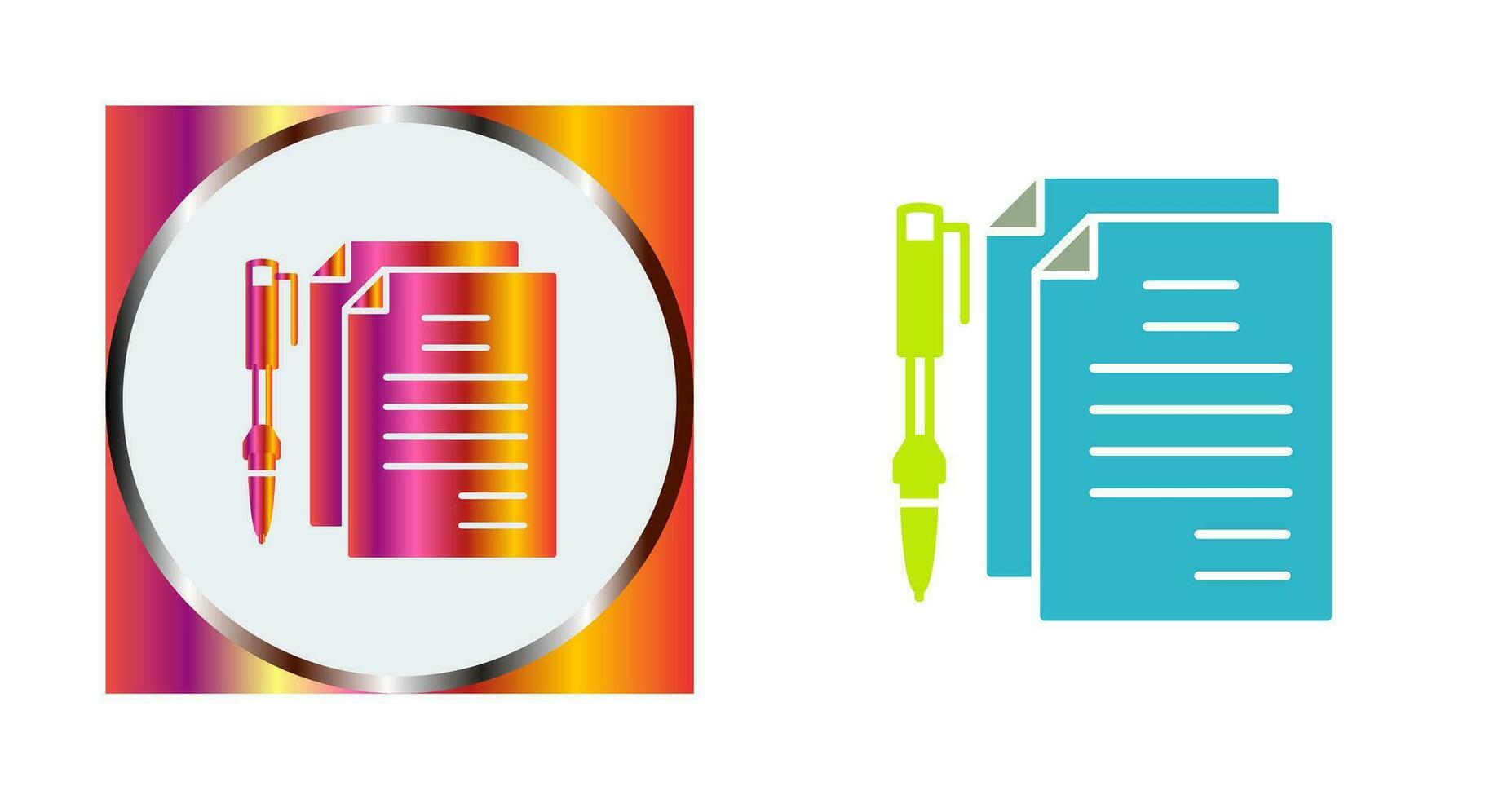 Unique Documents and Pen Vector Icon