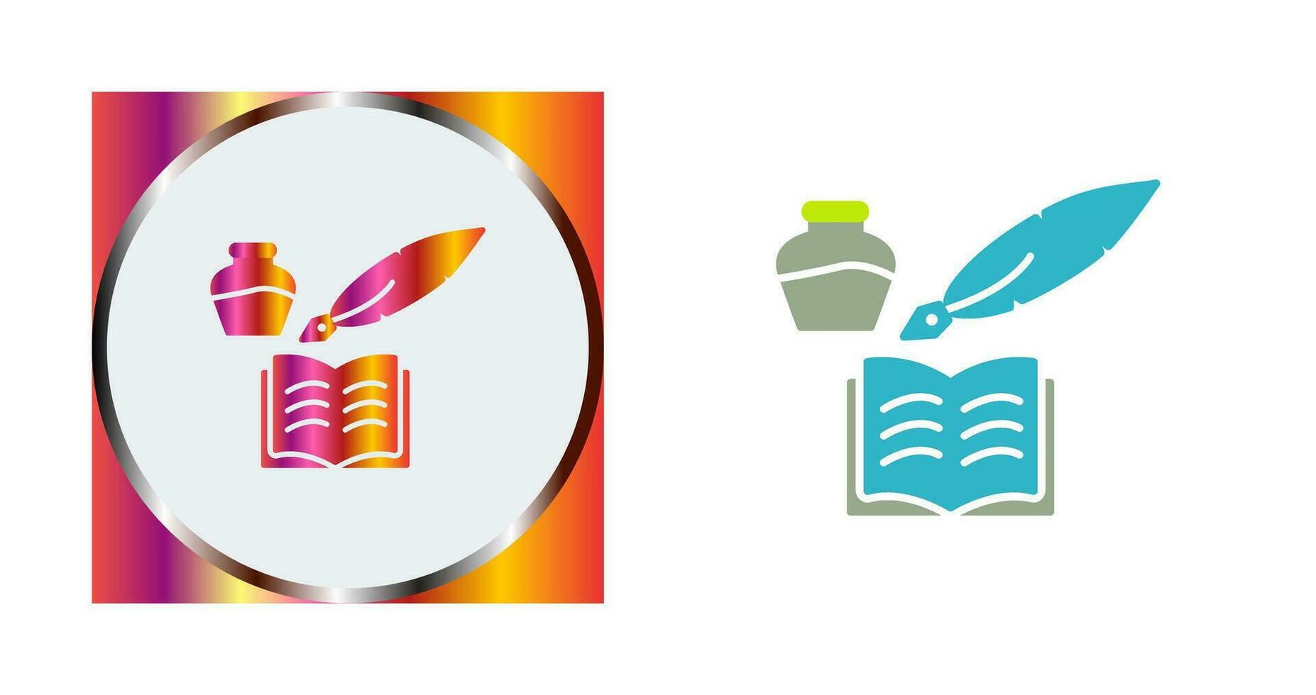 Unique Quill and Book Vector Icon