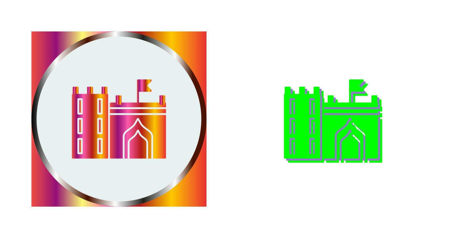 Castle with Flag Vector Icon