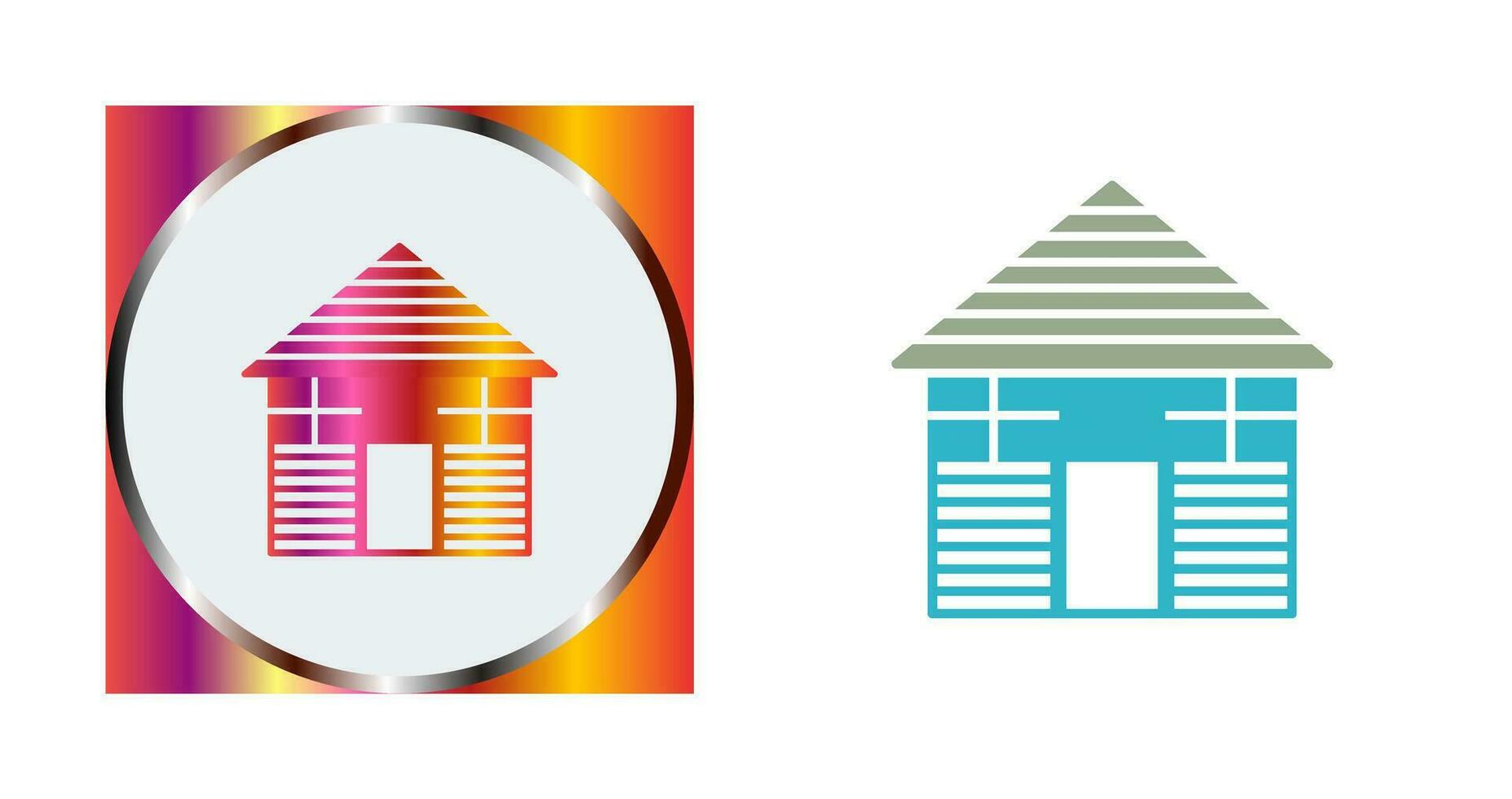Wood Cabin Vector Icon