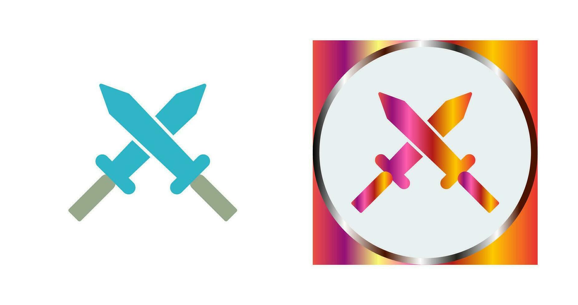 Unique Two Swords Vector Icon