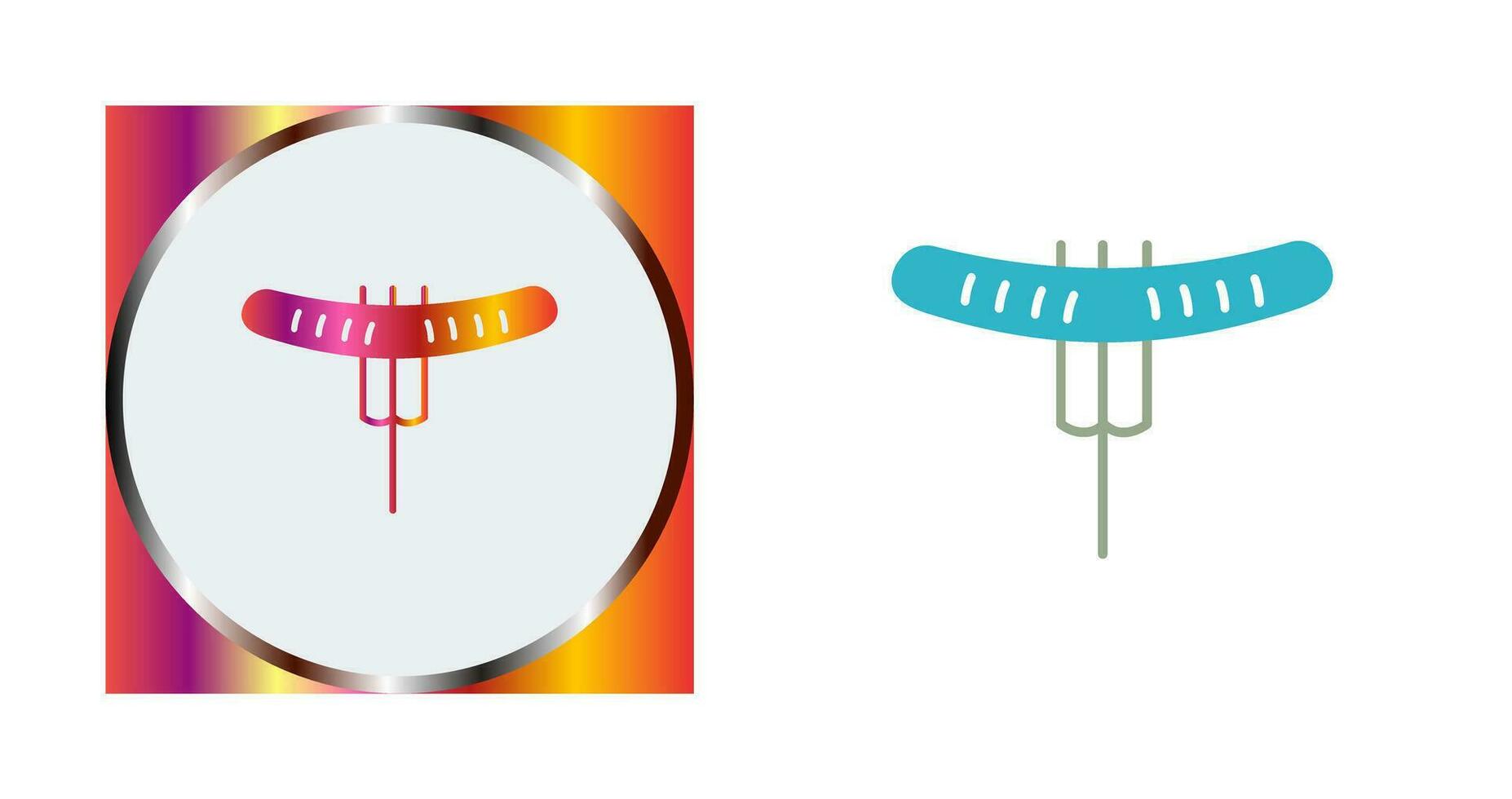 Sausage on Fork Vector Icon