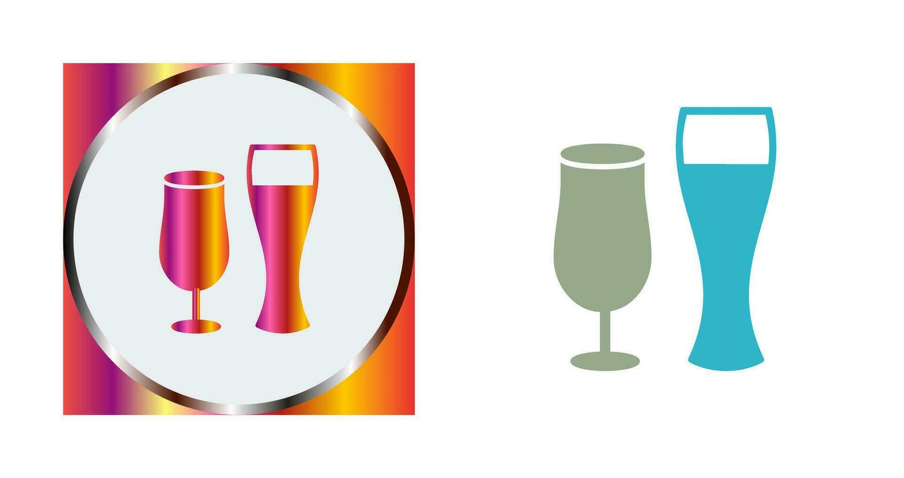 Unique Beer Glasses Vector Icon