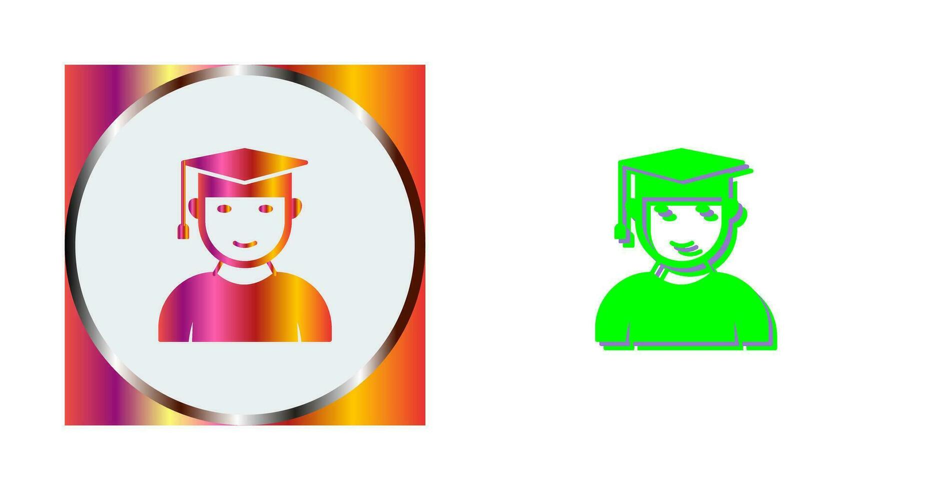 Unique Male Graduate Vector Icon