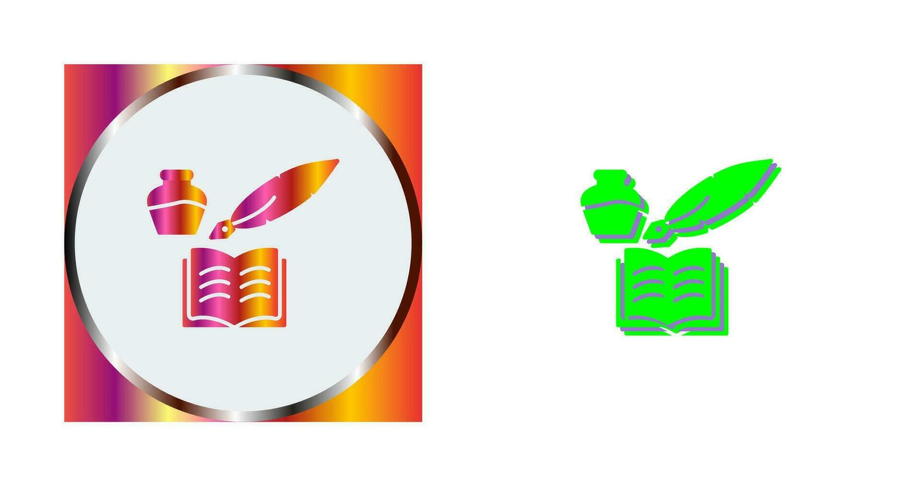 Unique Quill and Book Vector Icon