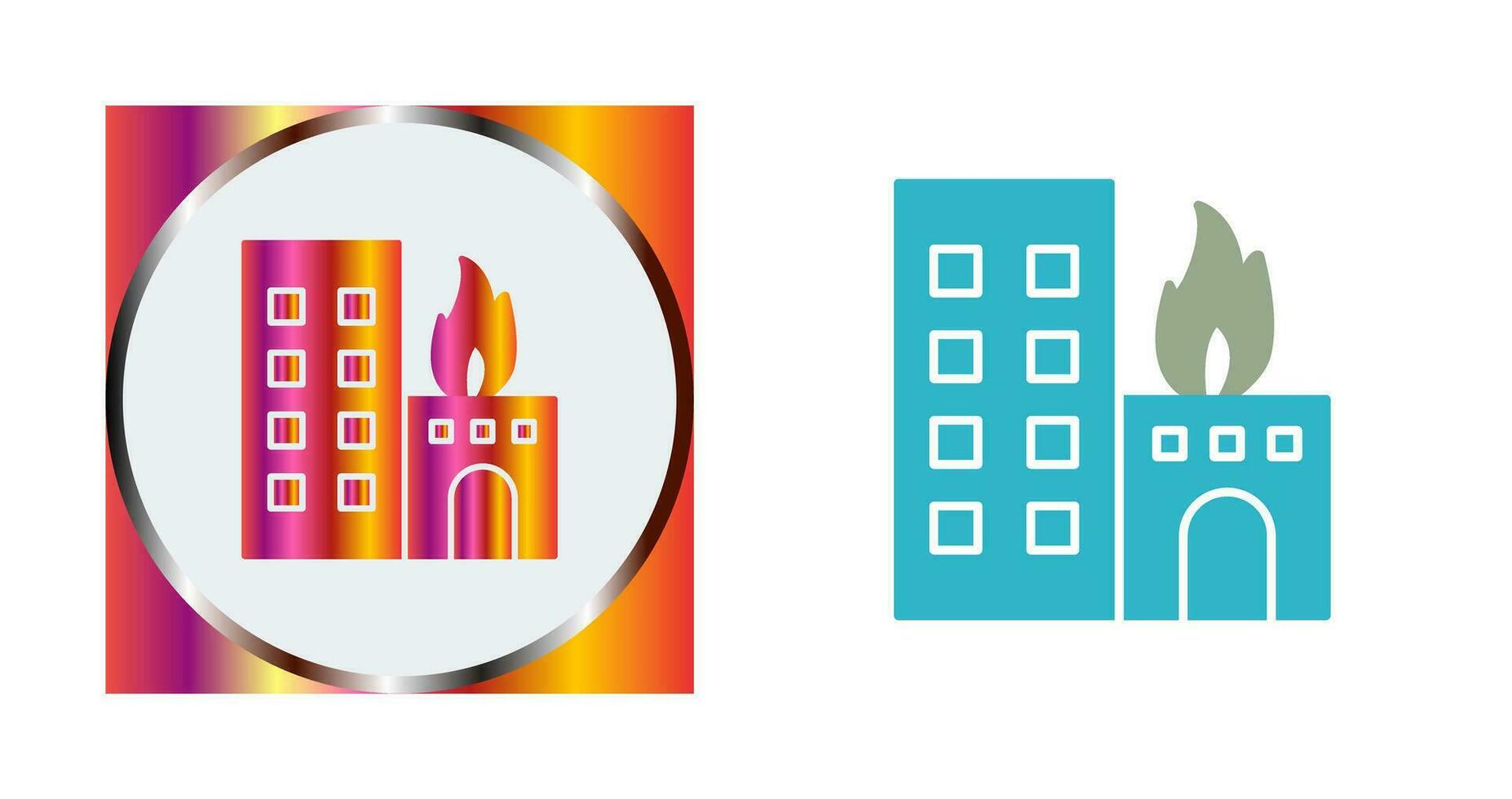 Unique Burning Building Vector Icon