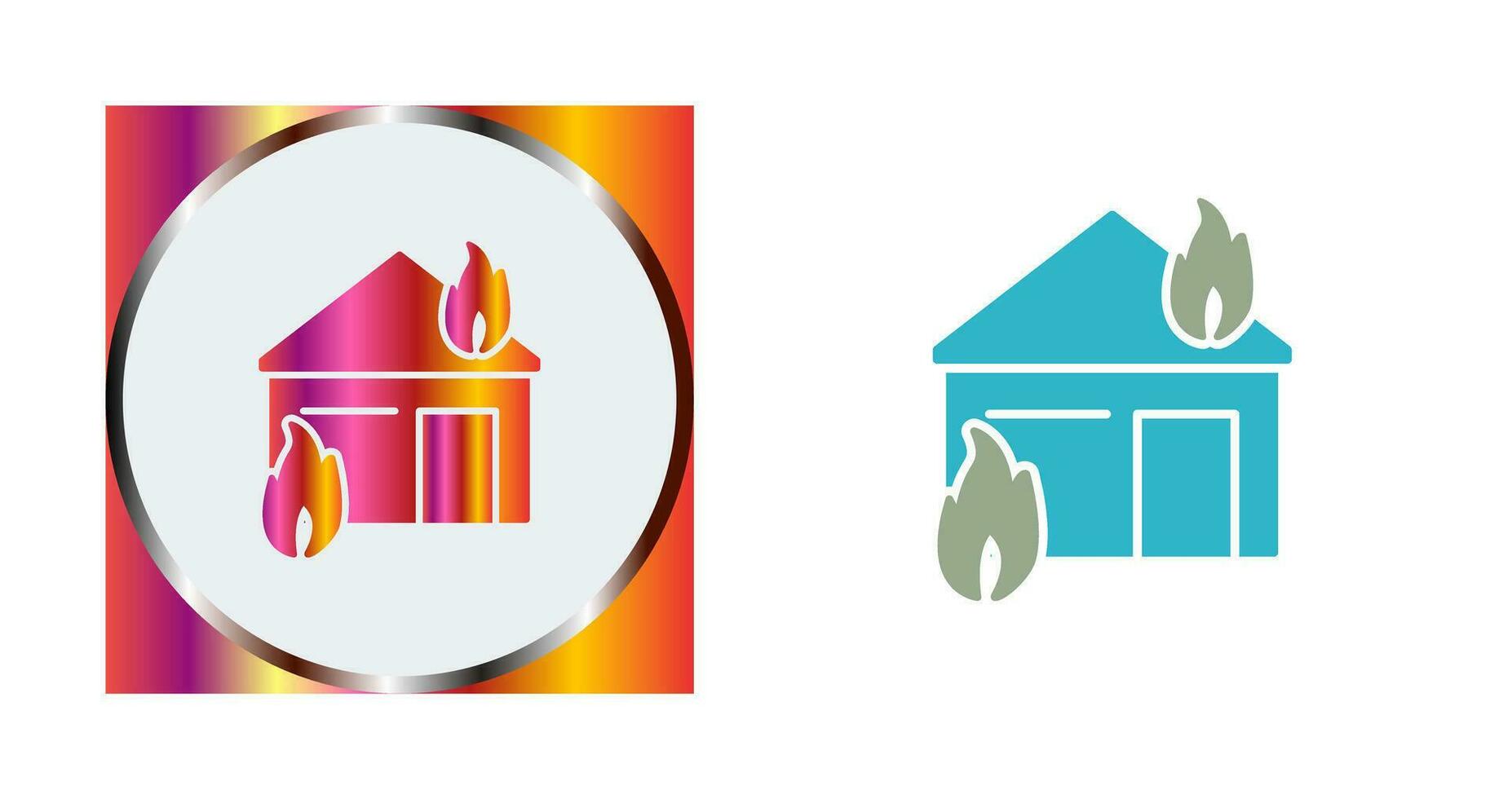 Unique Fire Consuming House Vector Icon