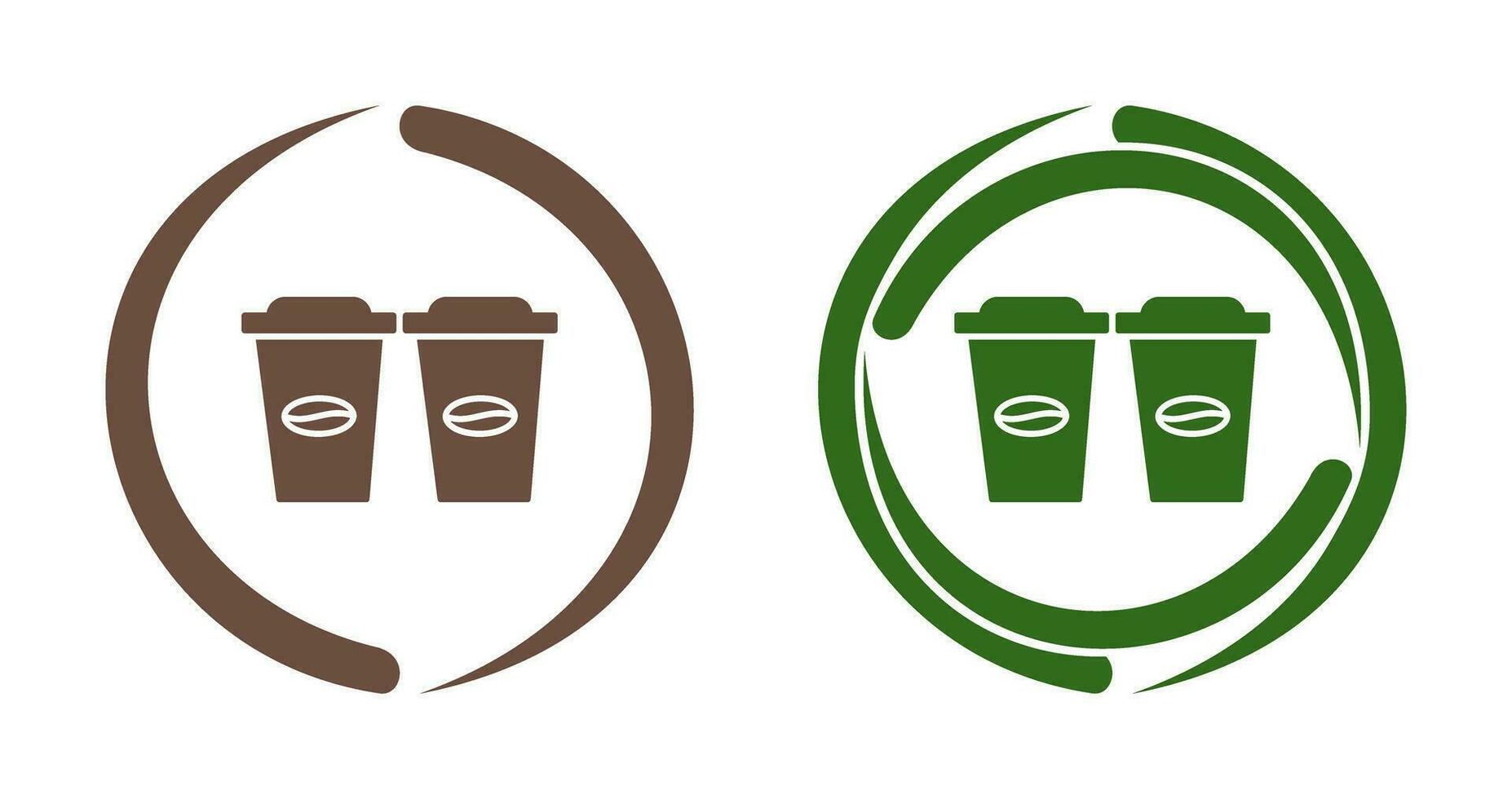 Two Coffees Vector Icon