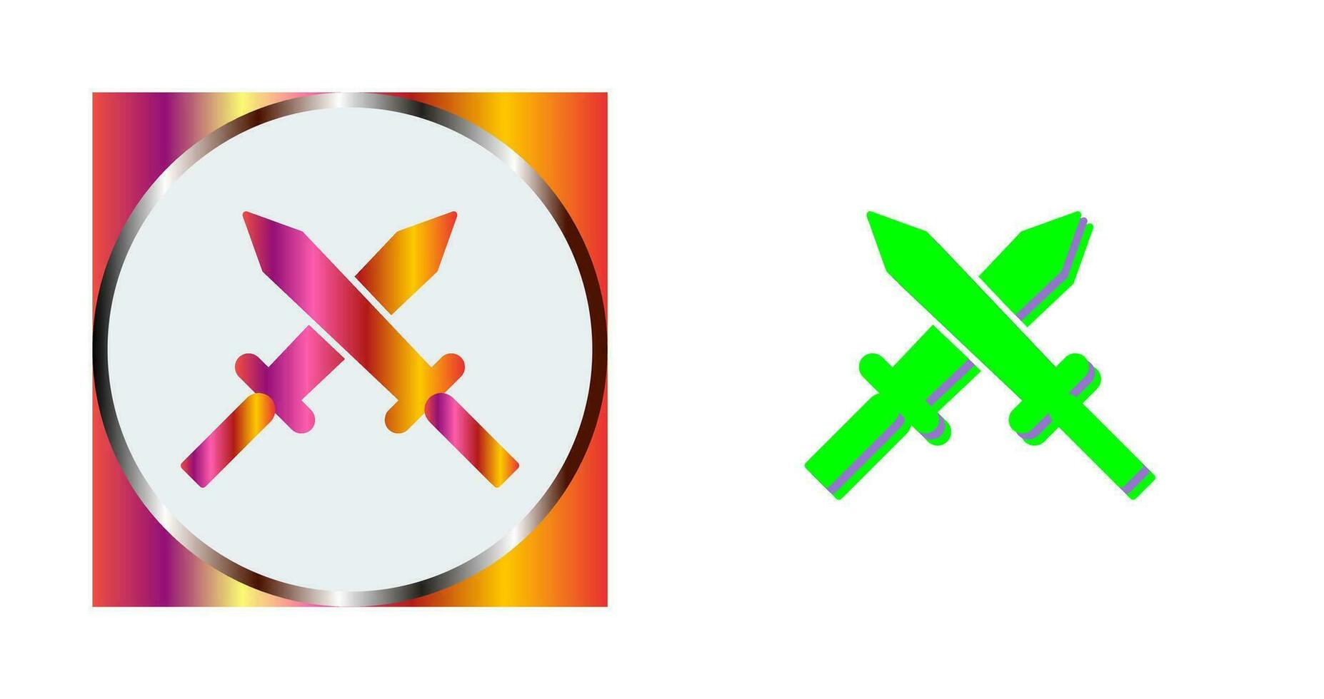 Unique Two Swords Vector Icon