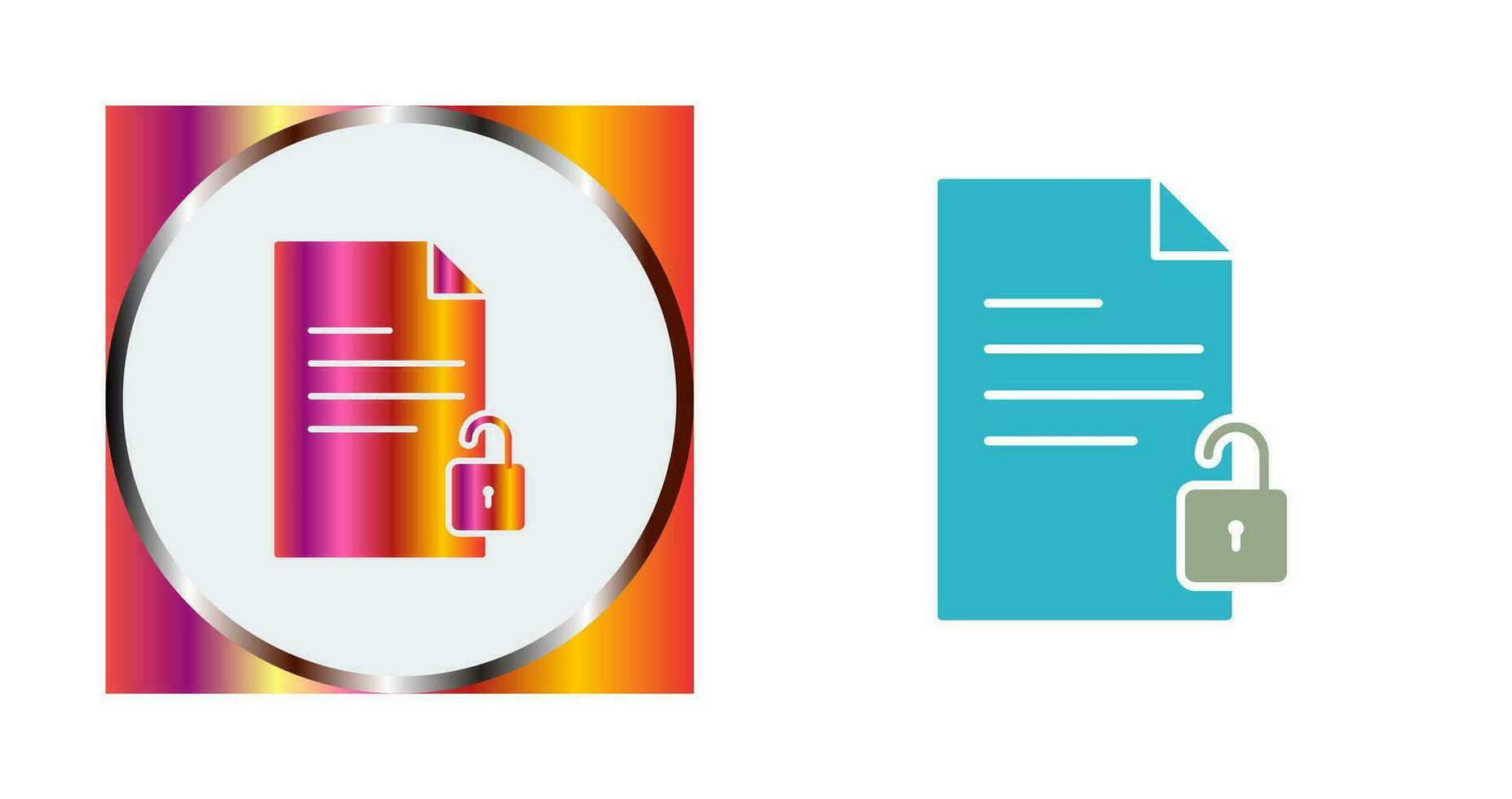 Unlock Documents Vector Icon
