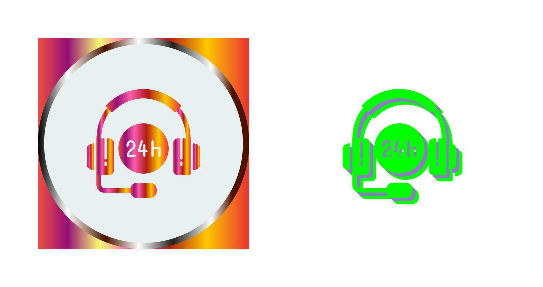 24 Hours Support Vector Icon