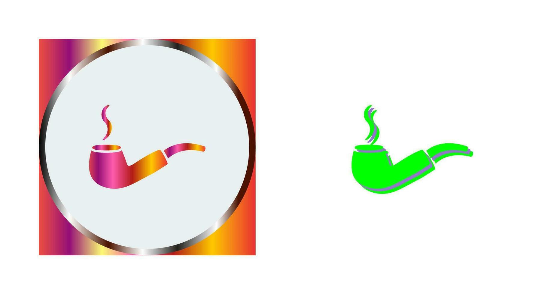 Unique Lit Smoking Pipe Vector Icon