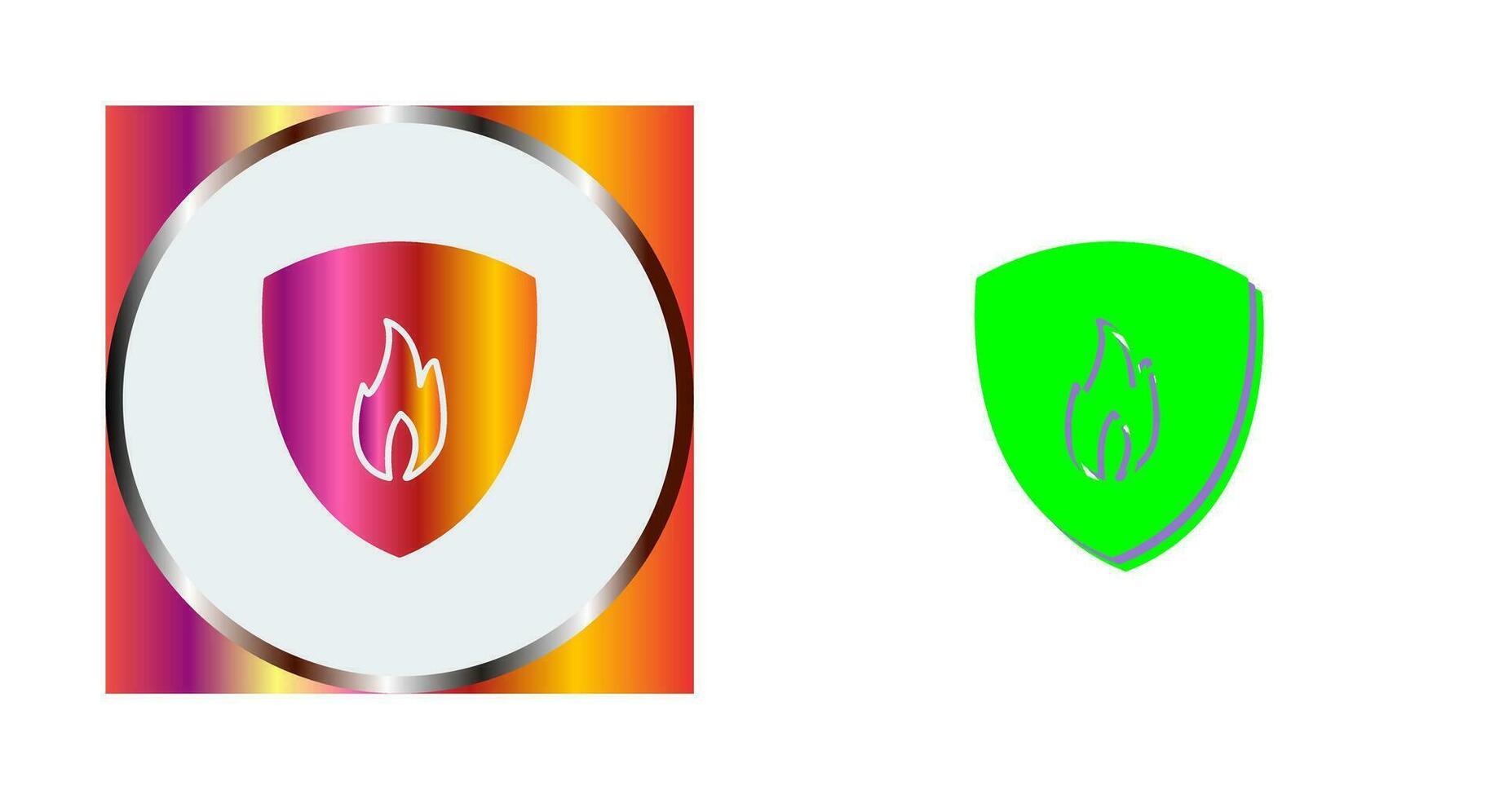Unique Fire Shield Vector Icon