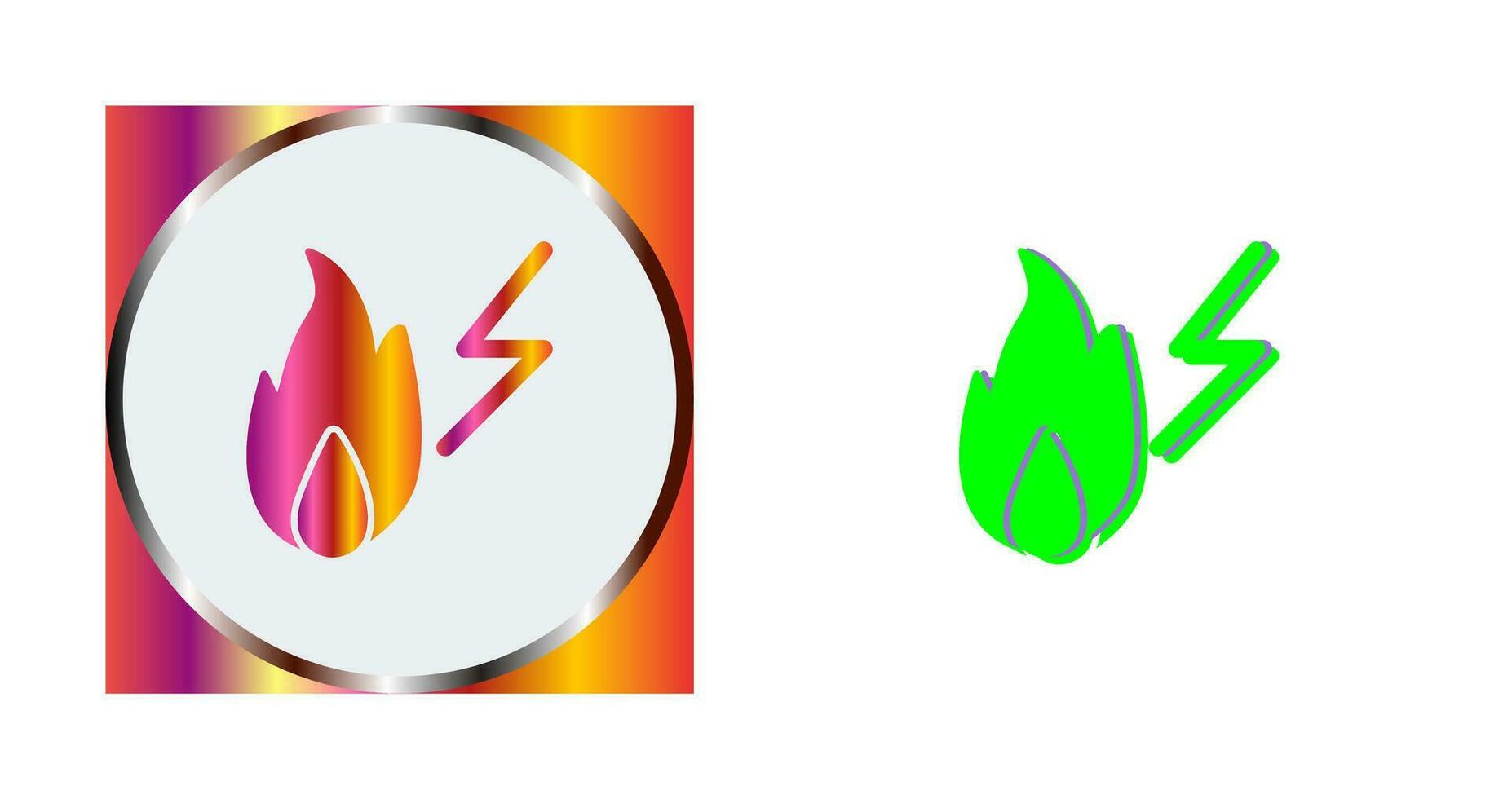 Unique Electricity Fire Vector Icon