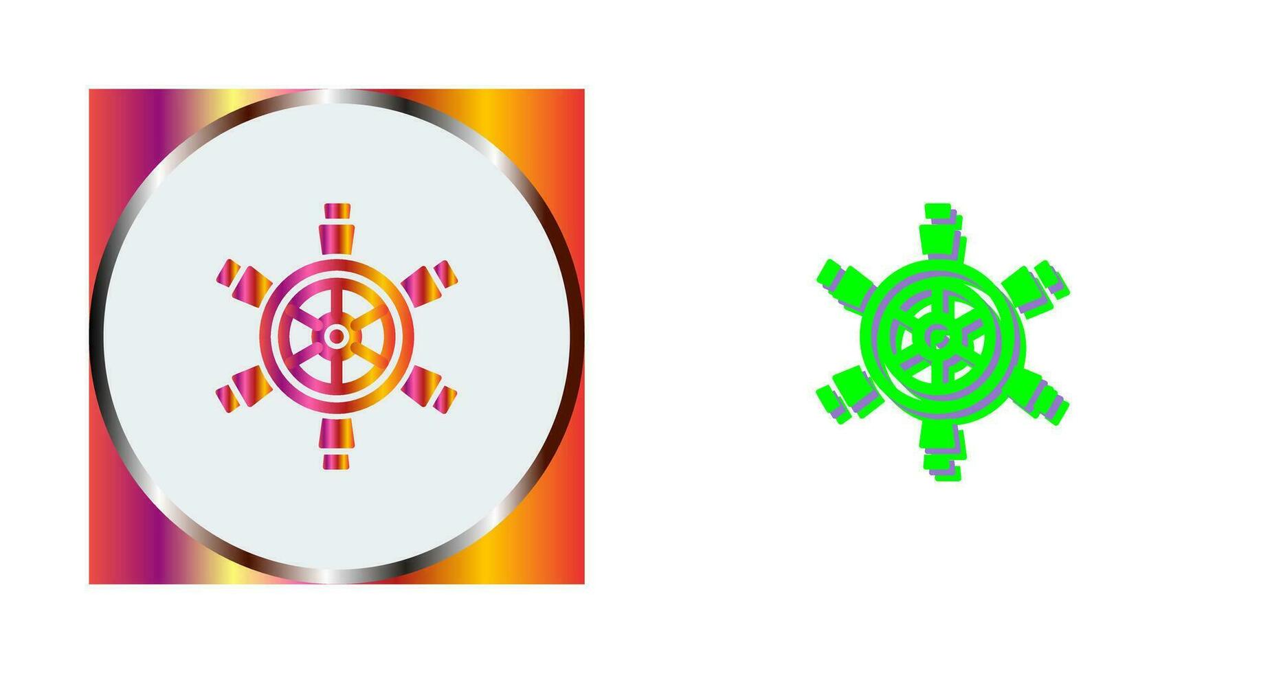 Ship Wheel Vector Icon