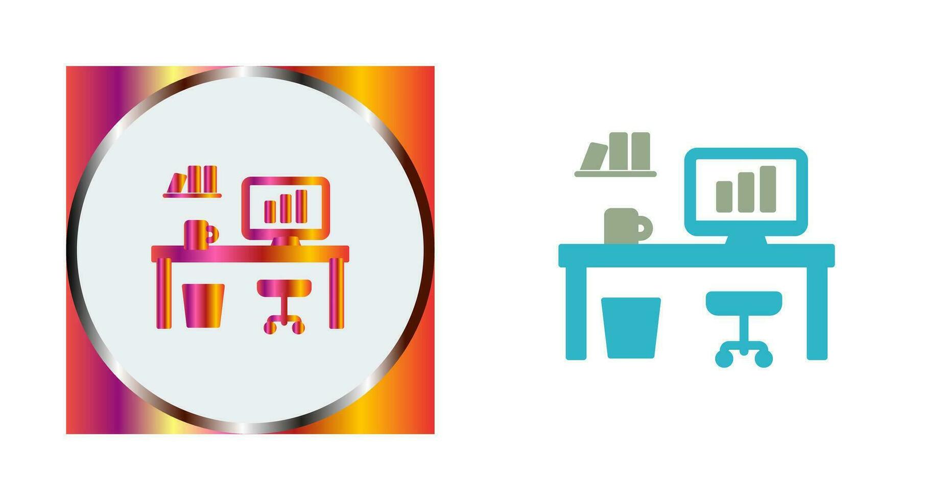 Office Desk Vector Icon