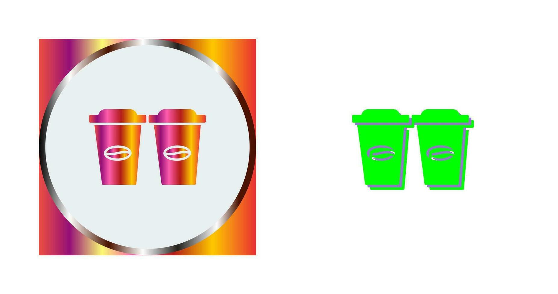 Two Coffees Vector Icon