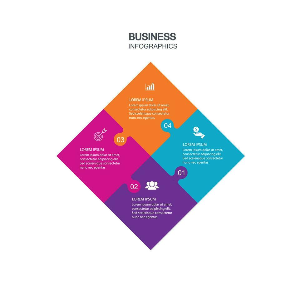 Infographic vector, graph. presentation. Business concepts, parts, steps, processes. Visualization of infographic data. Startup template. - Vector