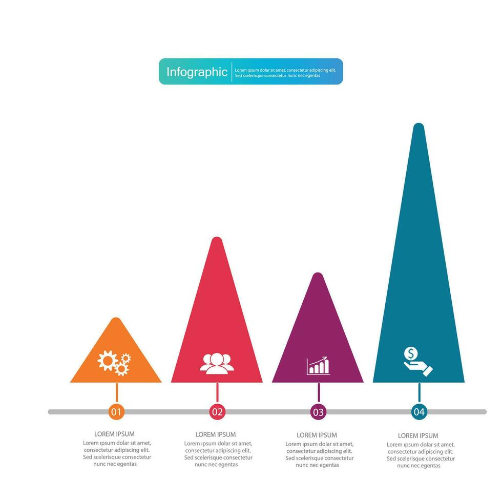Infographic vector, graph. presentation. Business concepts, parts, steps, processes. Visualization of infographic data. Startup template. - Vector