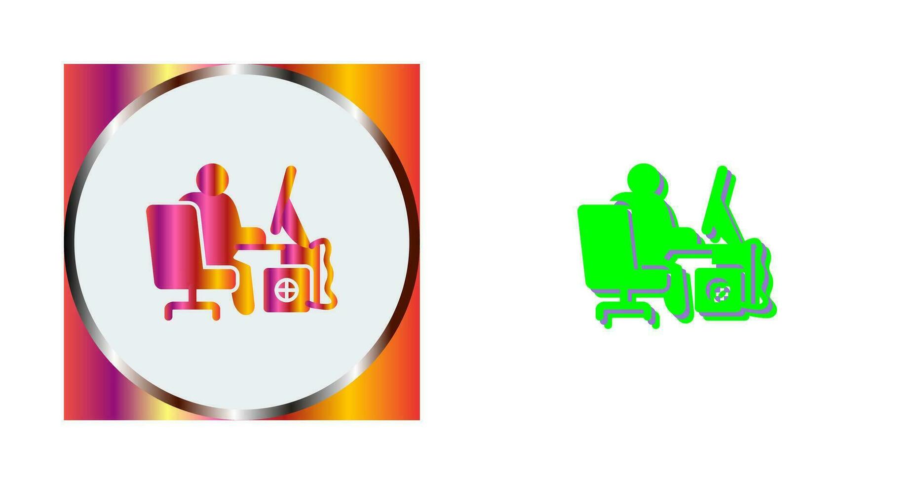 Computer Worker Vector Icon