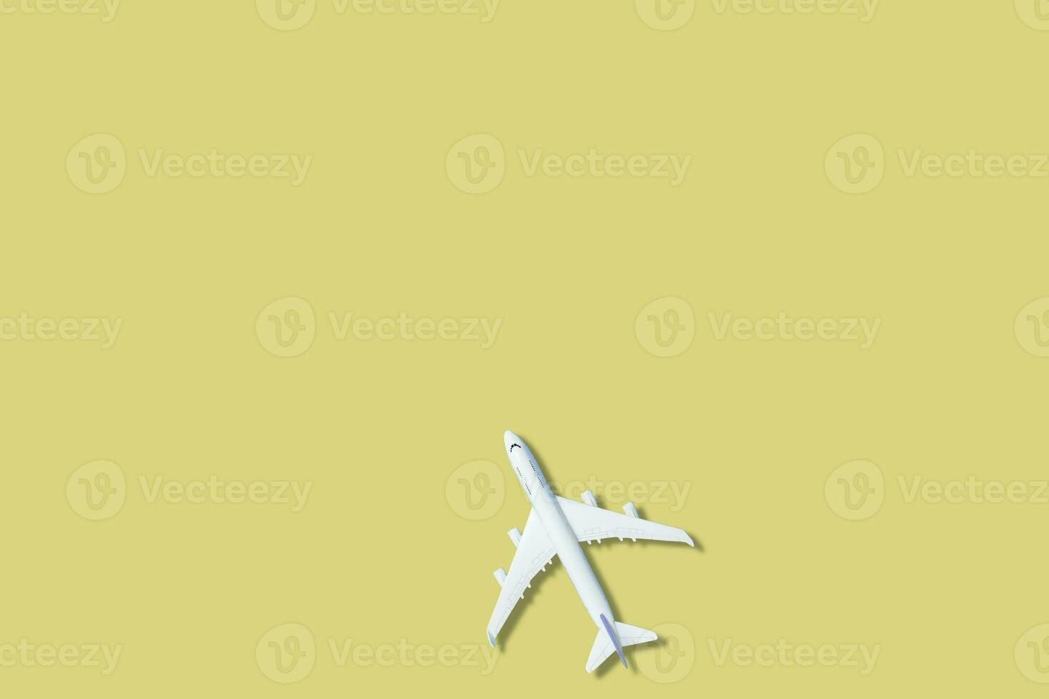 Model plane,airplane on green color background. photo