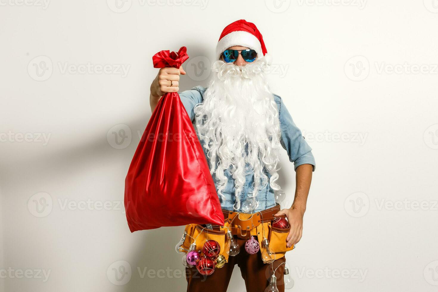 Santa Claus wearing sunglasses. cool santa photo