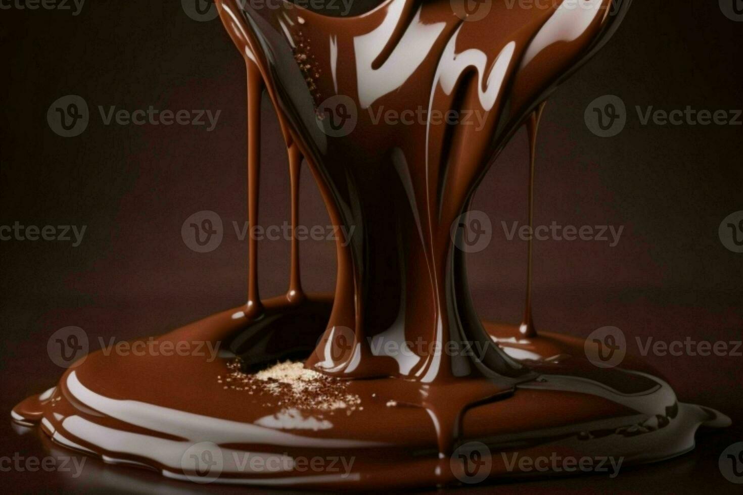 Melted chocolate. AI Generative Pro Photo