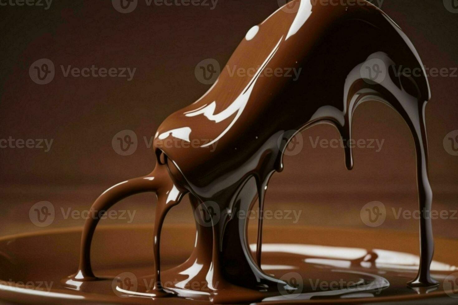 Melted chocolate. AI Generative Pro Photo