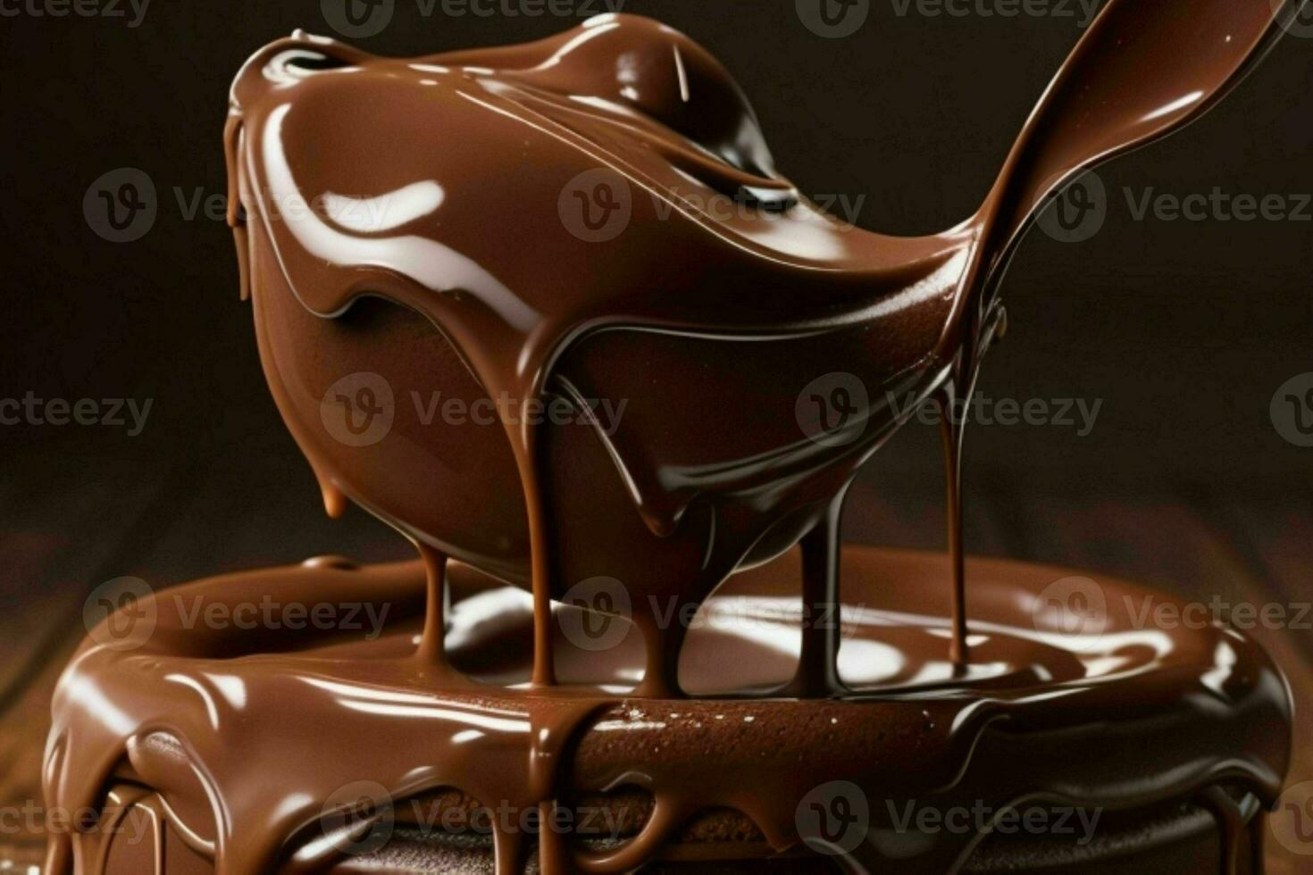 Melted chocolate. AI Generative Pro Photo