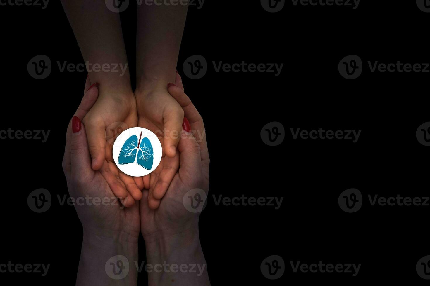 Adult and child hands holding lung, world tuberculosis day, world no tobacco day, lung cancer, coronavirus covid-19, Pulmonary hypertension, Pneumonia, copd, eco air pollution,organ donation concept photo