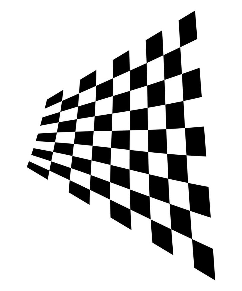 Distorted checkered pattern black and white background design vector illustration.