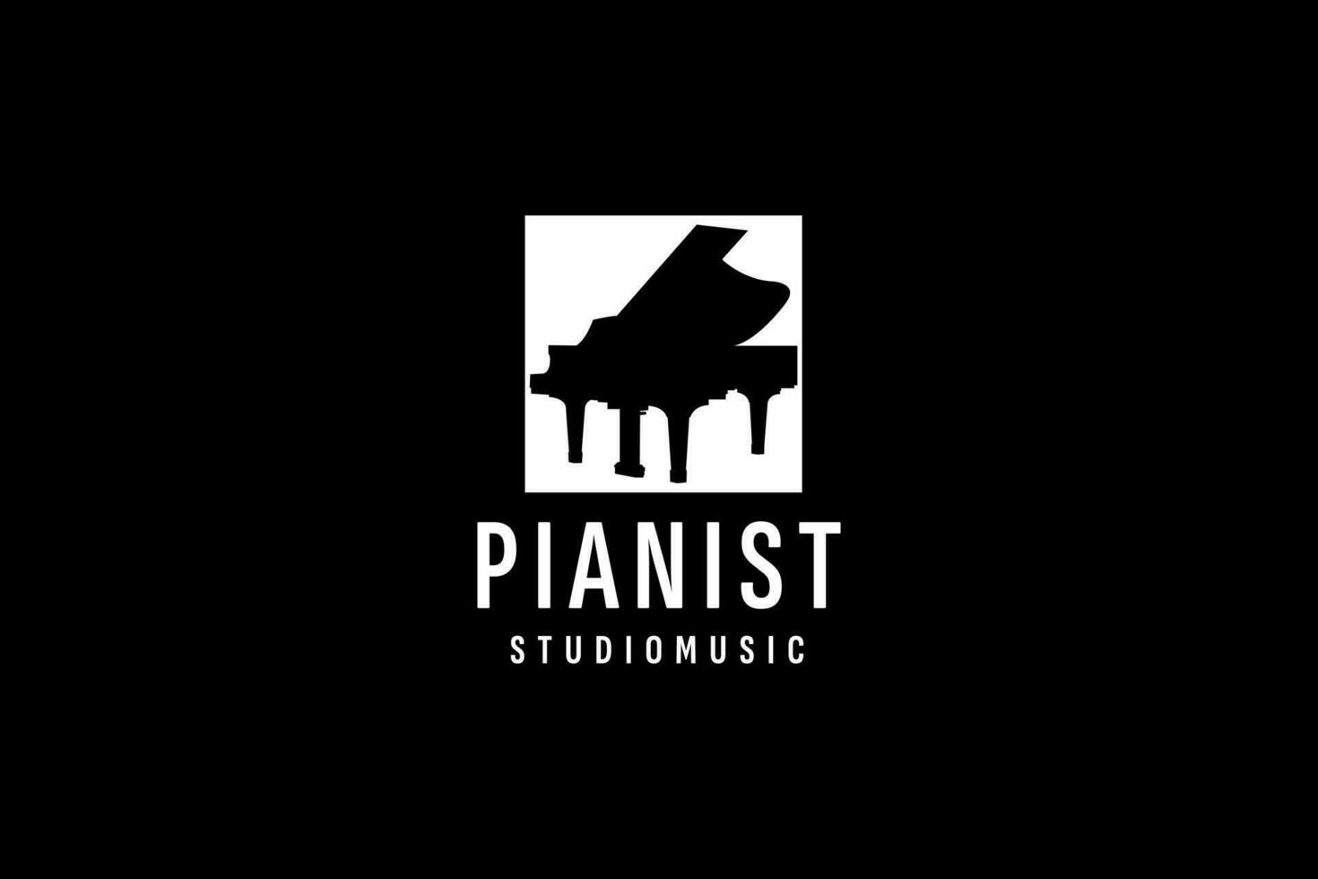 piano logo vector icono ilustración