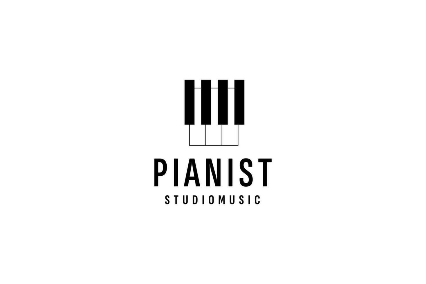 piano logo vector icono ilustración