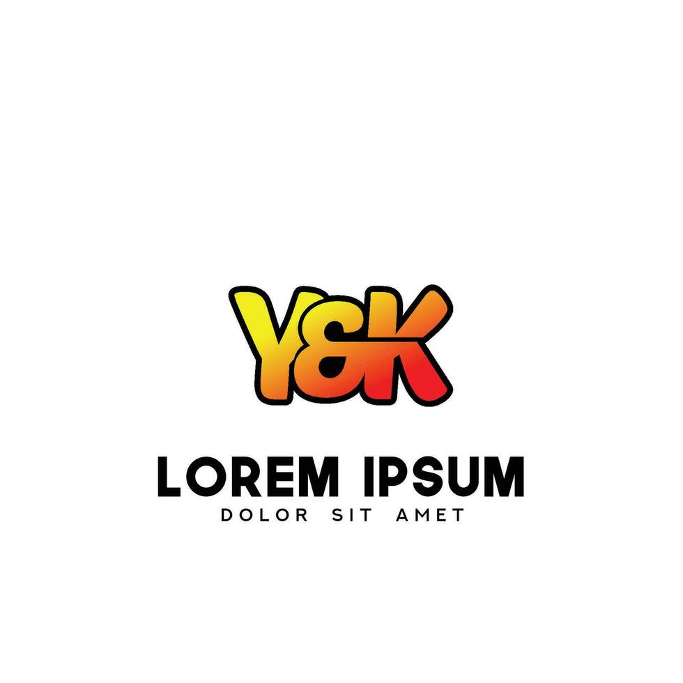YK Initial Brush In Circle Frame Template Design vector