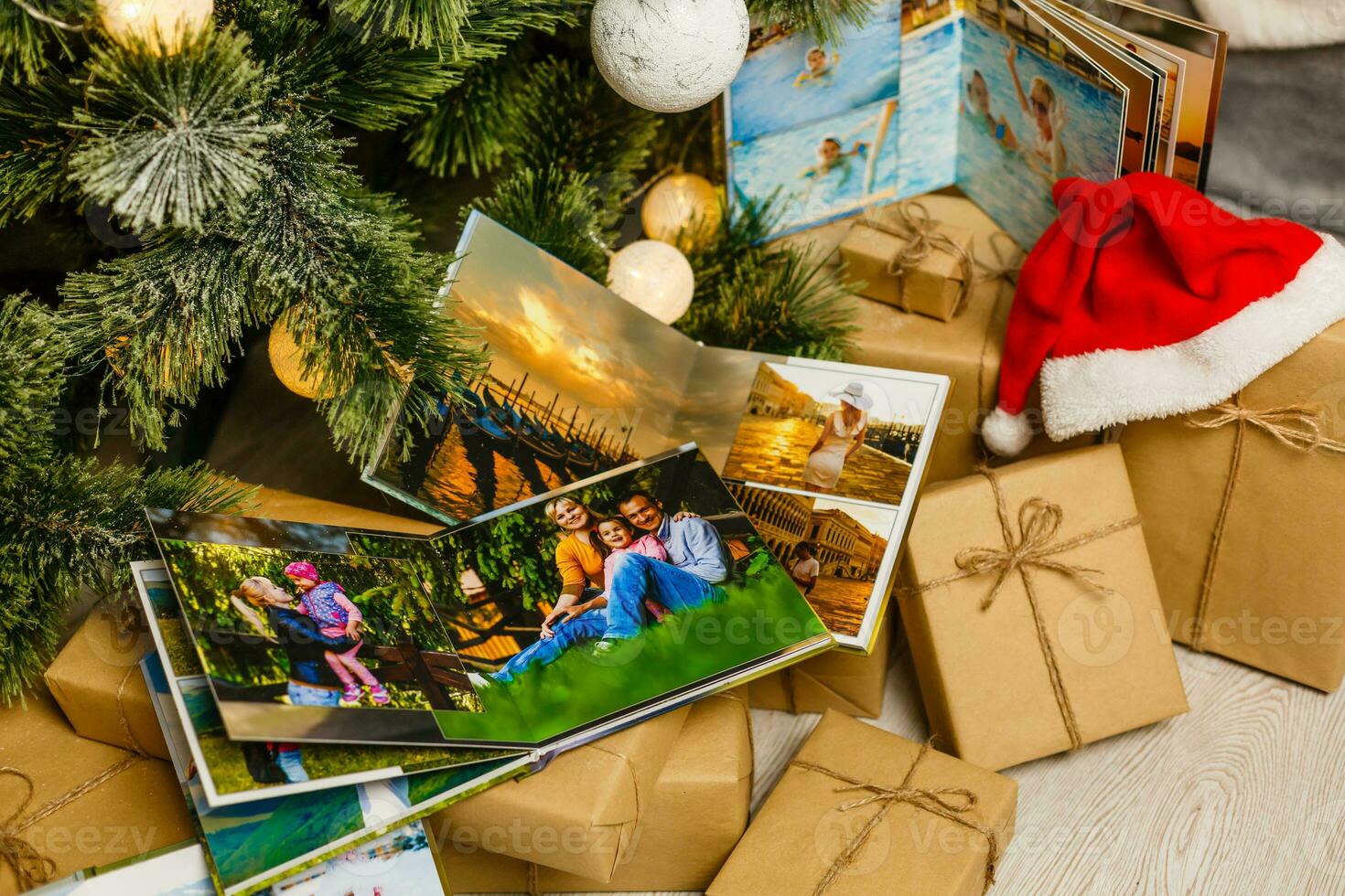 familia foto álbum en Navidad