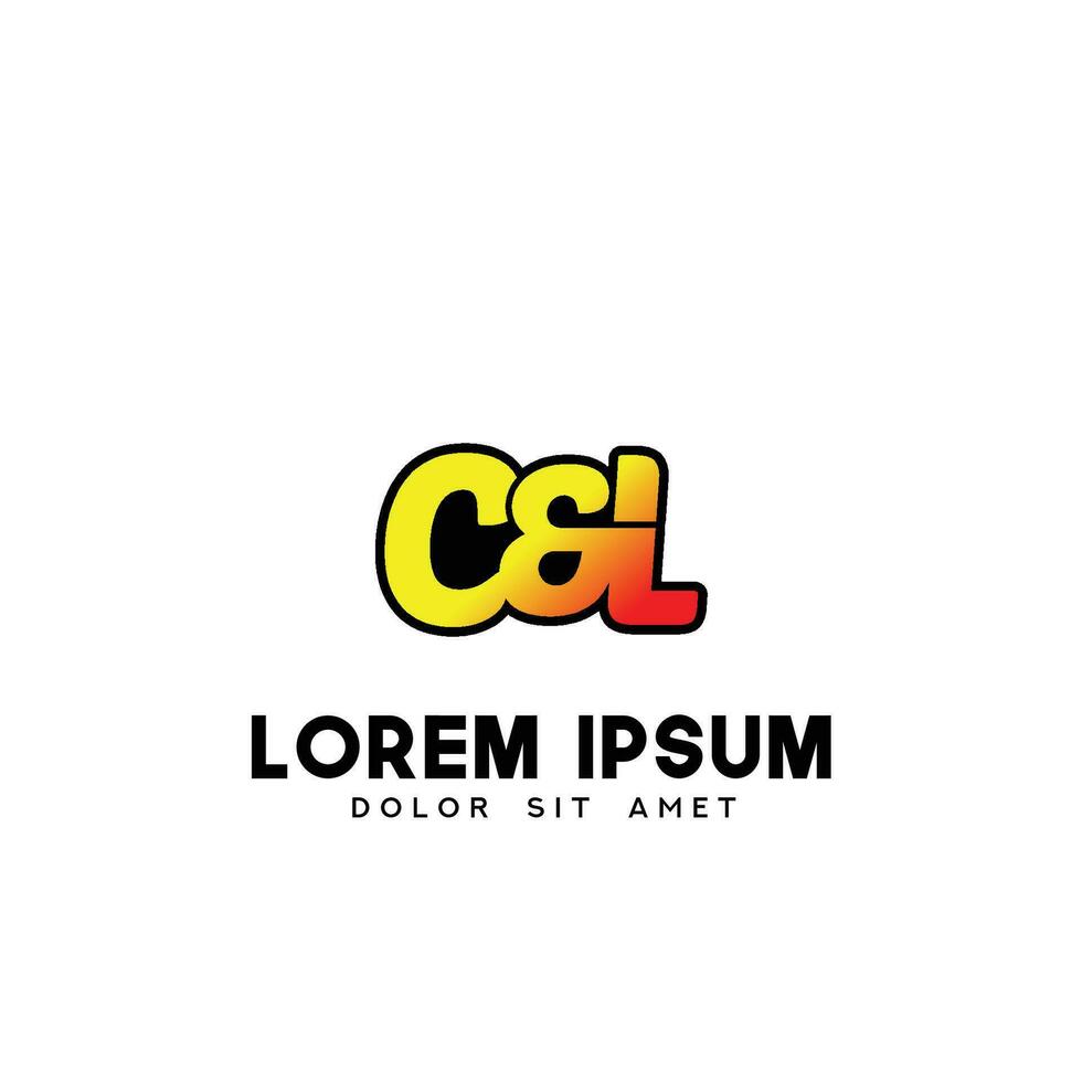 CL Initial Brush In Circle Frame Template Design vector