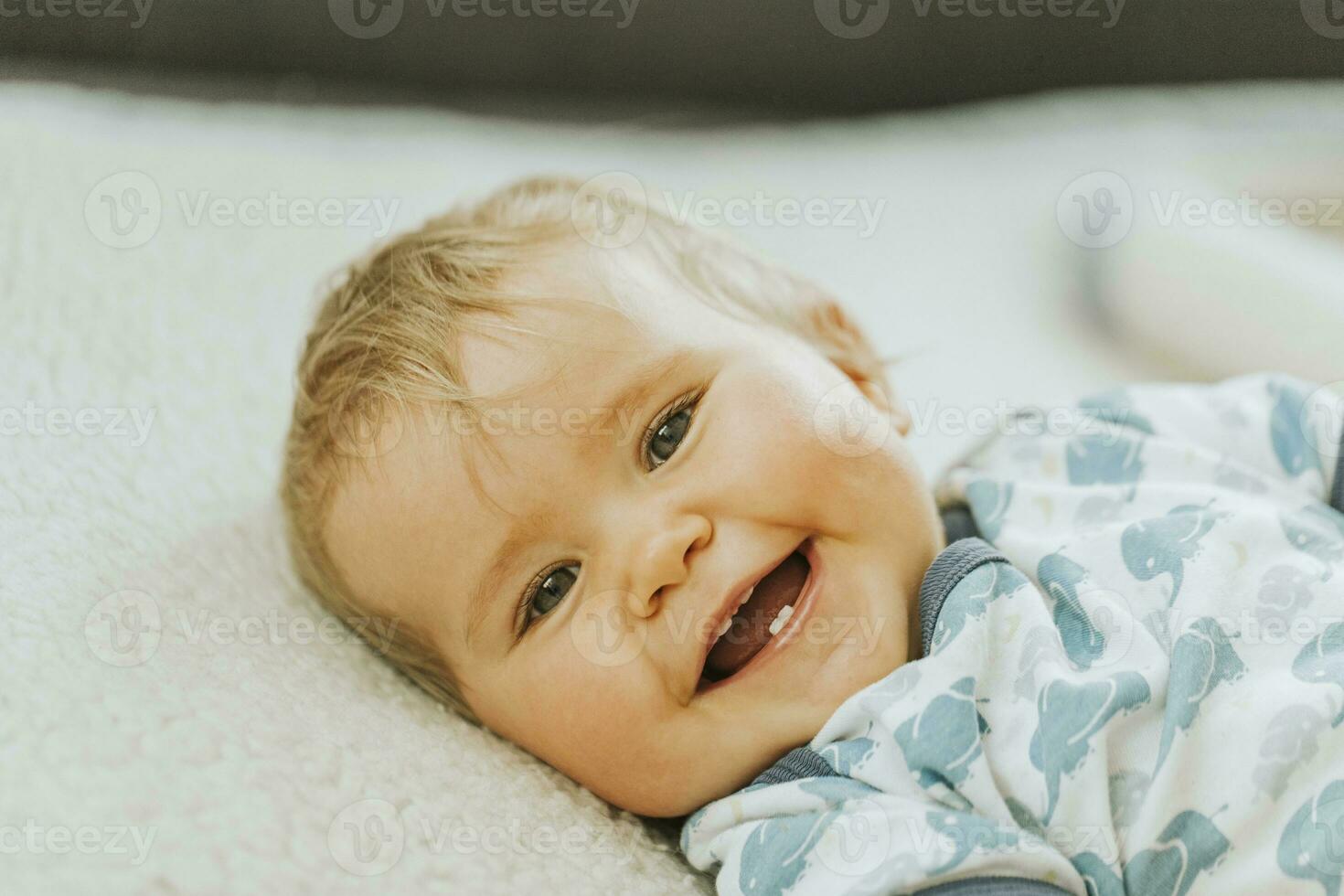 Portrait of a smiling baby girl photo