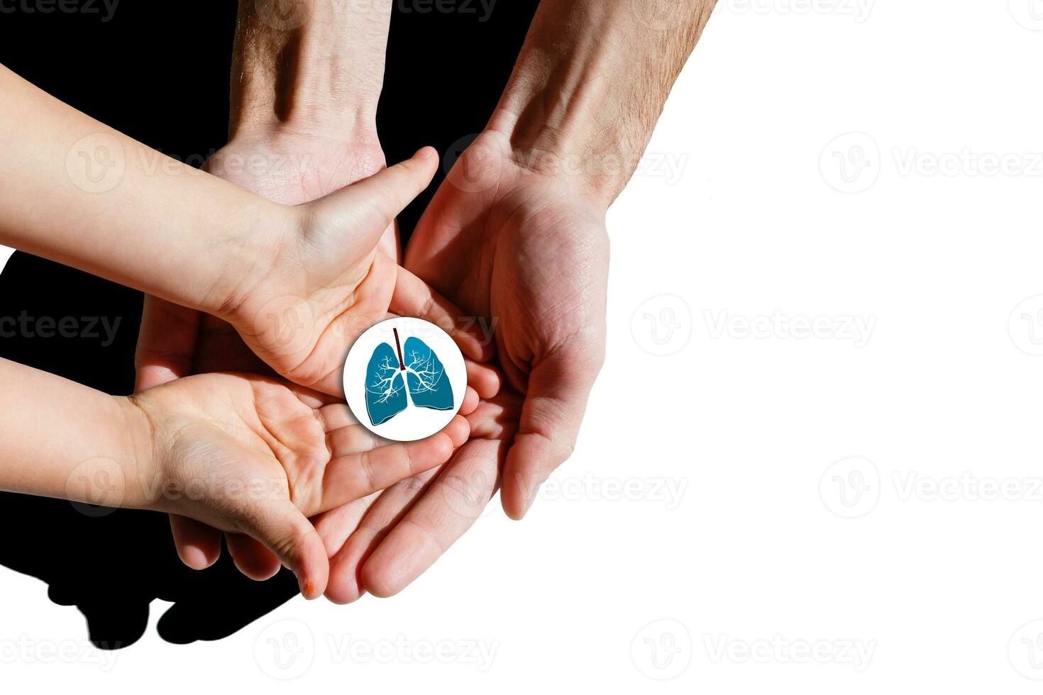 Adult and child hands holding lung, world tuberculosis day, world no tobacco day, lung cancer, coronavirus covid-19, Pulmonary hypertension, Pneumonia, copd, eco air pollution,organ donation concept photo
