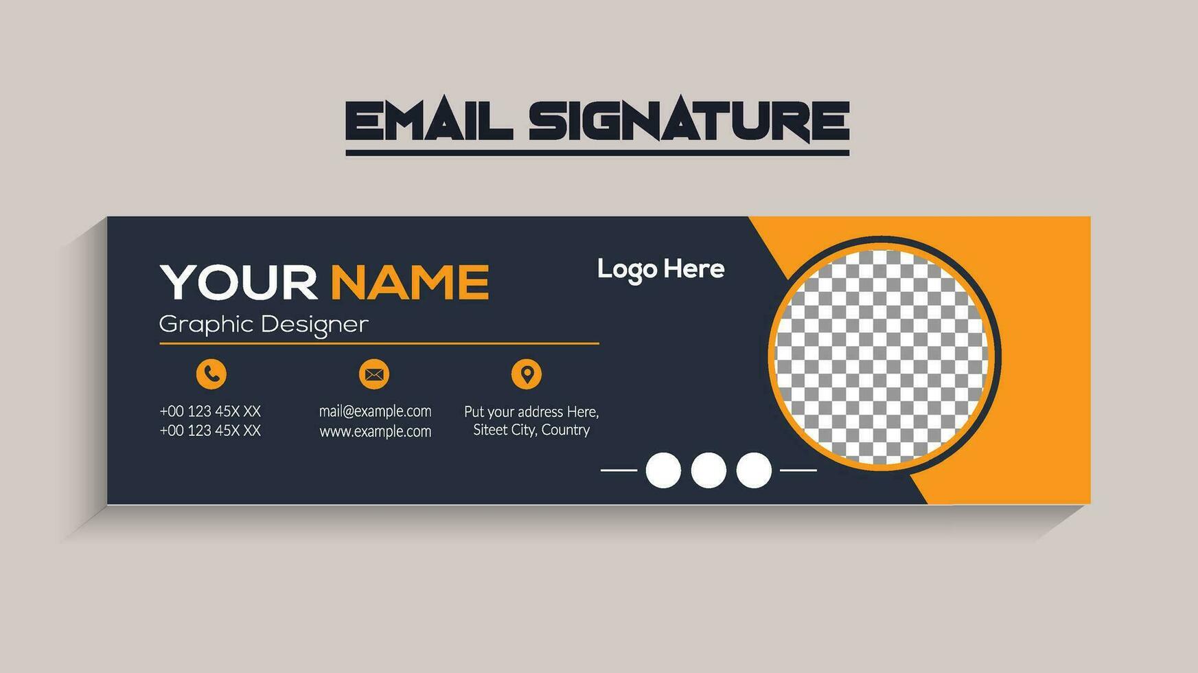 Email signature template design. Corporate email signature banner vector