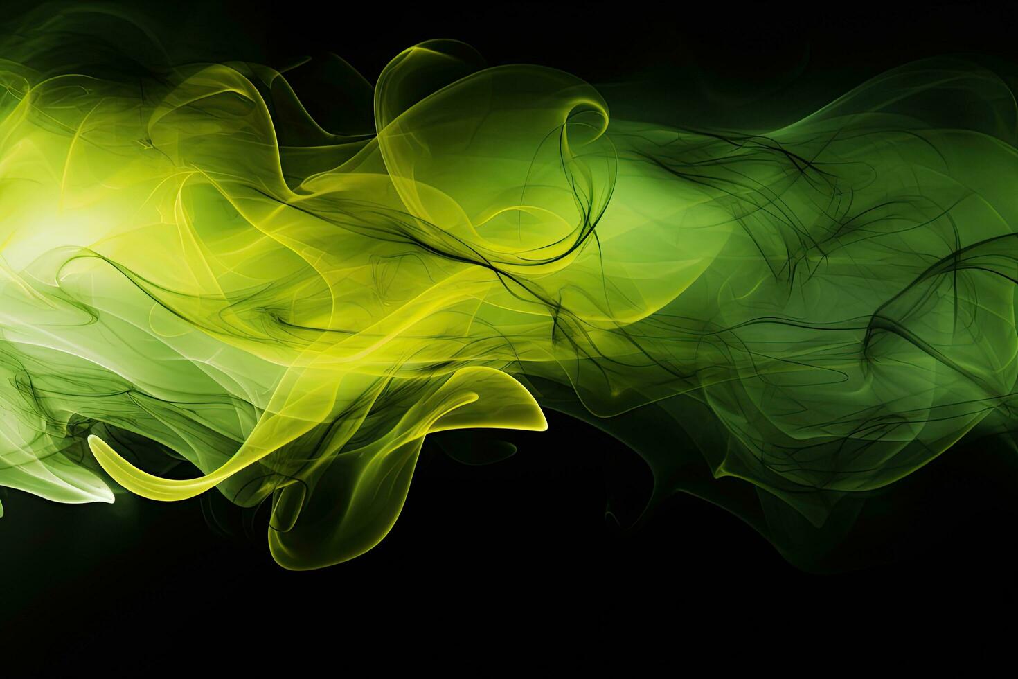 Modern background with smoke effect, color mixing, yellow and green. Generative AI photo