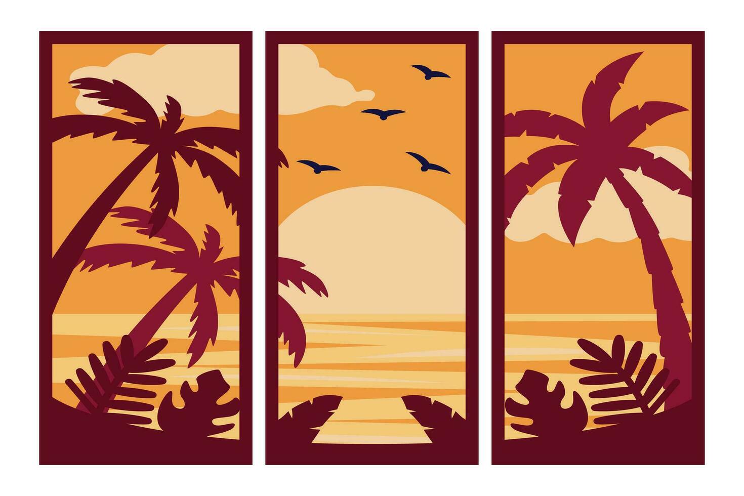 Tropical Beach Continuous Background vector