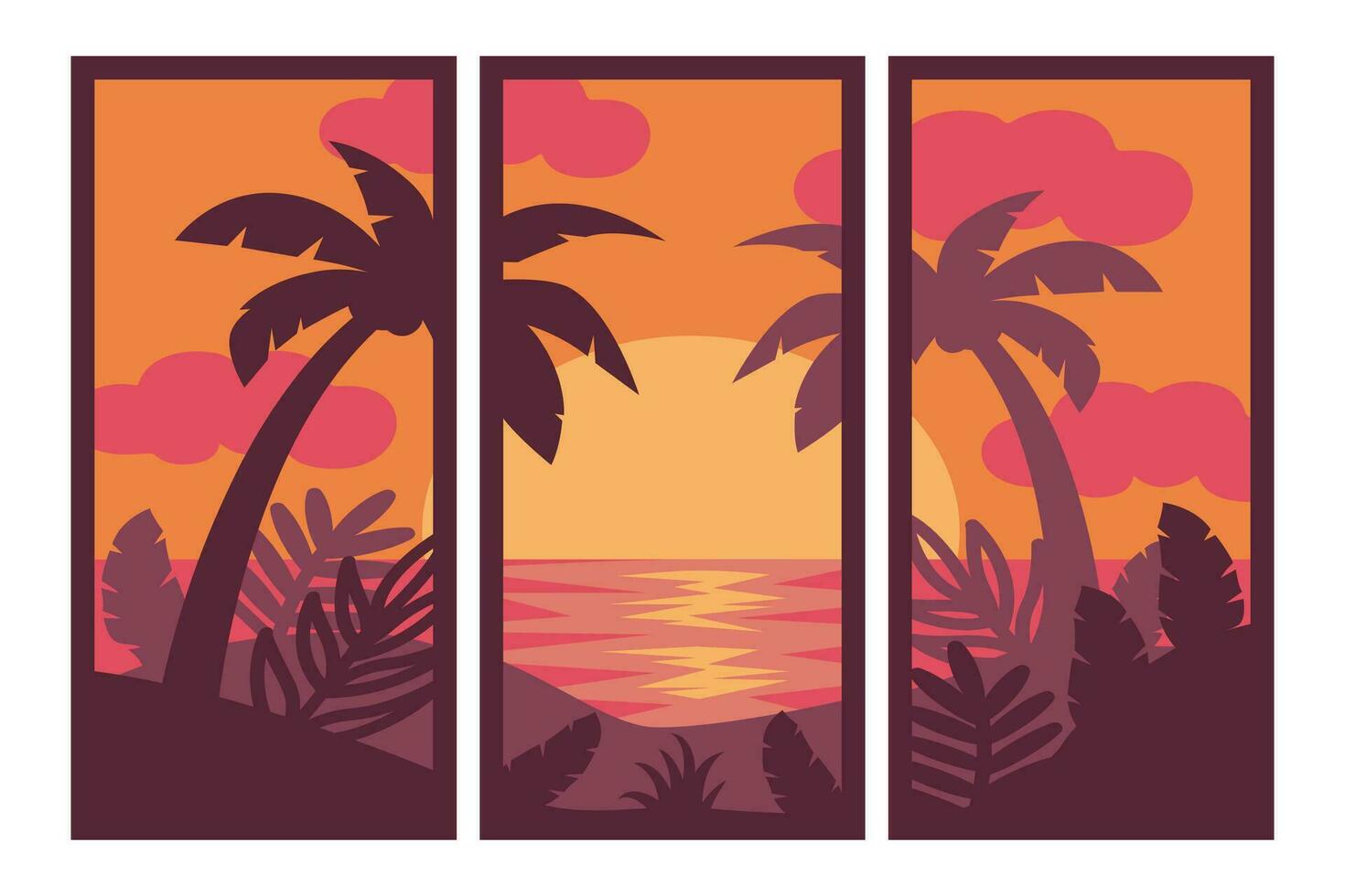 Tropical Beach Continuous Background vector