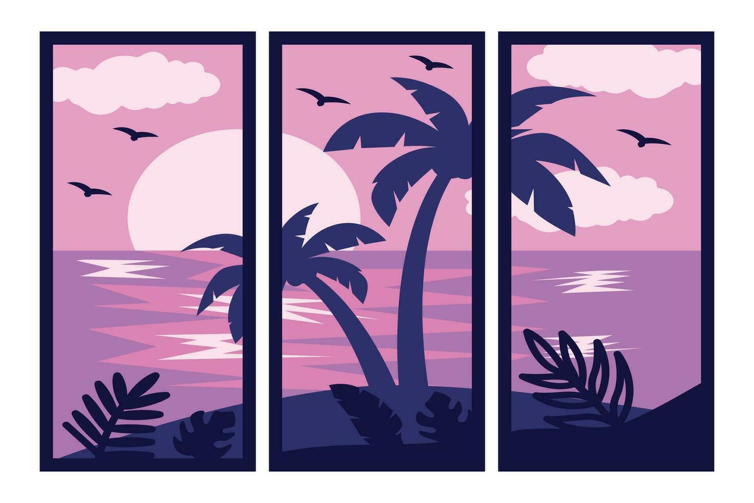 Tropical Beach Continuous Background vector