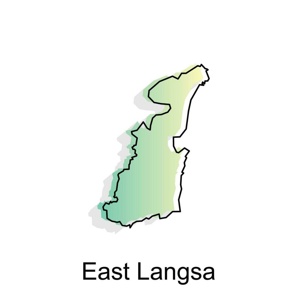 Map City of East Langsa illustration design, World Map International vector template with outline graphic sketch style isolated on white background