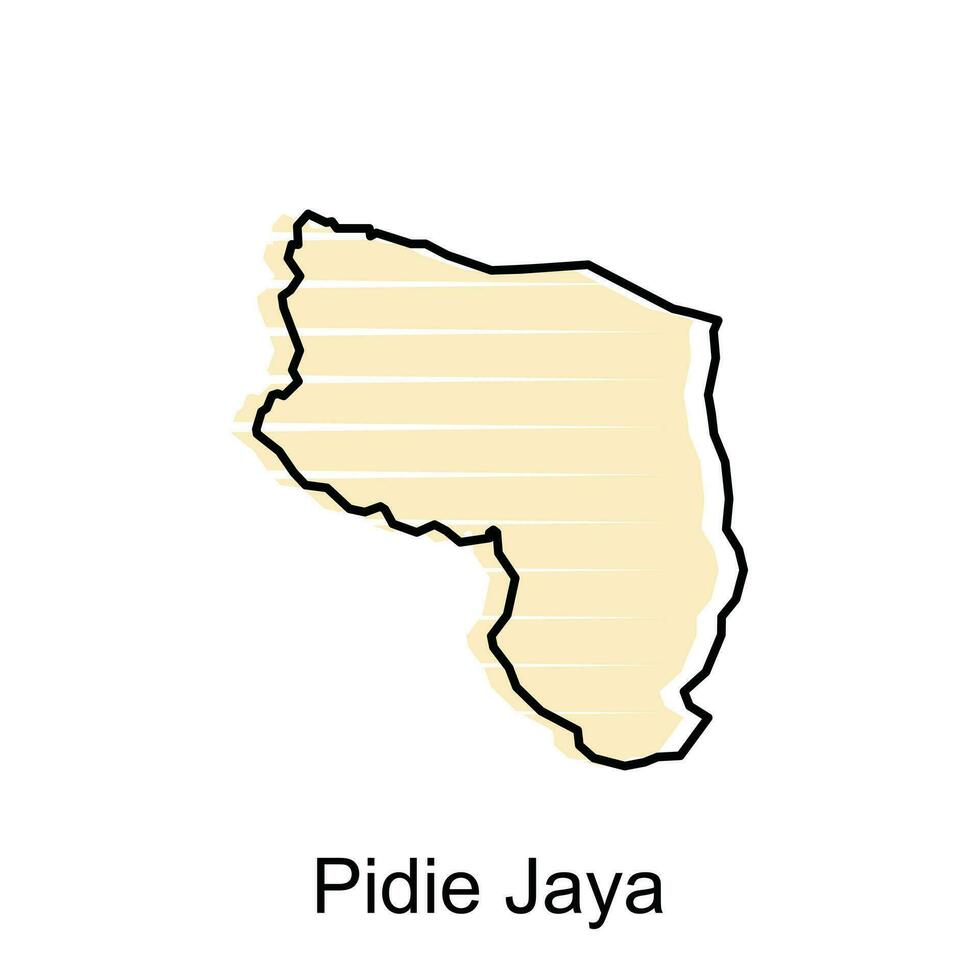 Map City of Pidie Jaya illustration design, World Map International vector template with outline graphic sketch style isolated on white background
