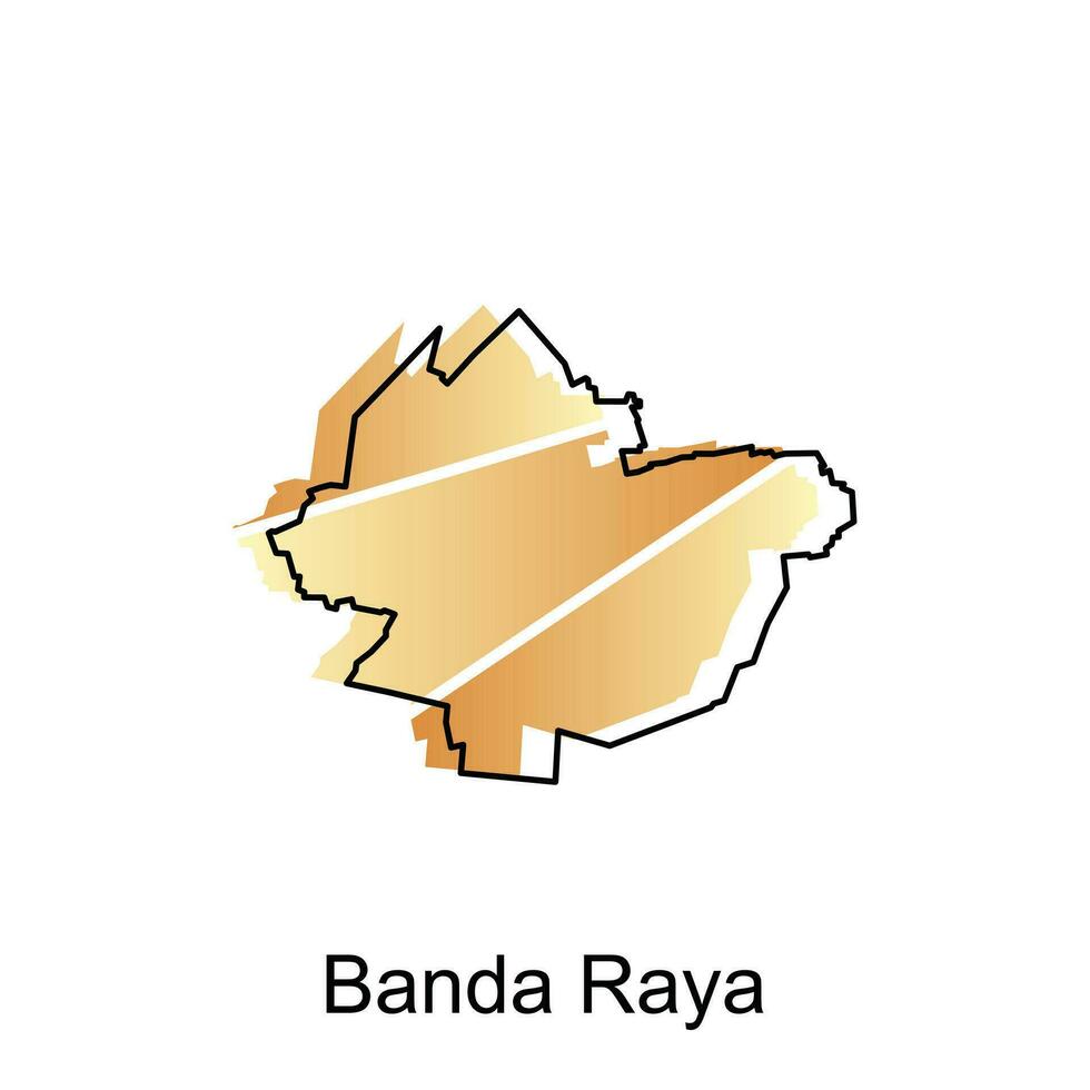 Map of Banda Raya City illustration design Abstract, designs concept, logos, logotype element for template. vector