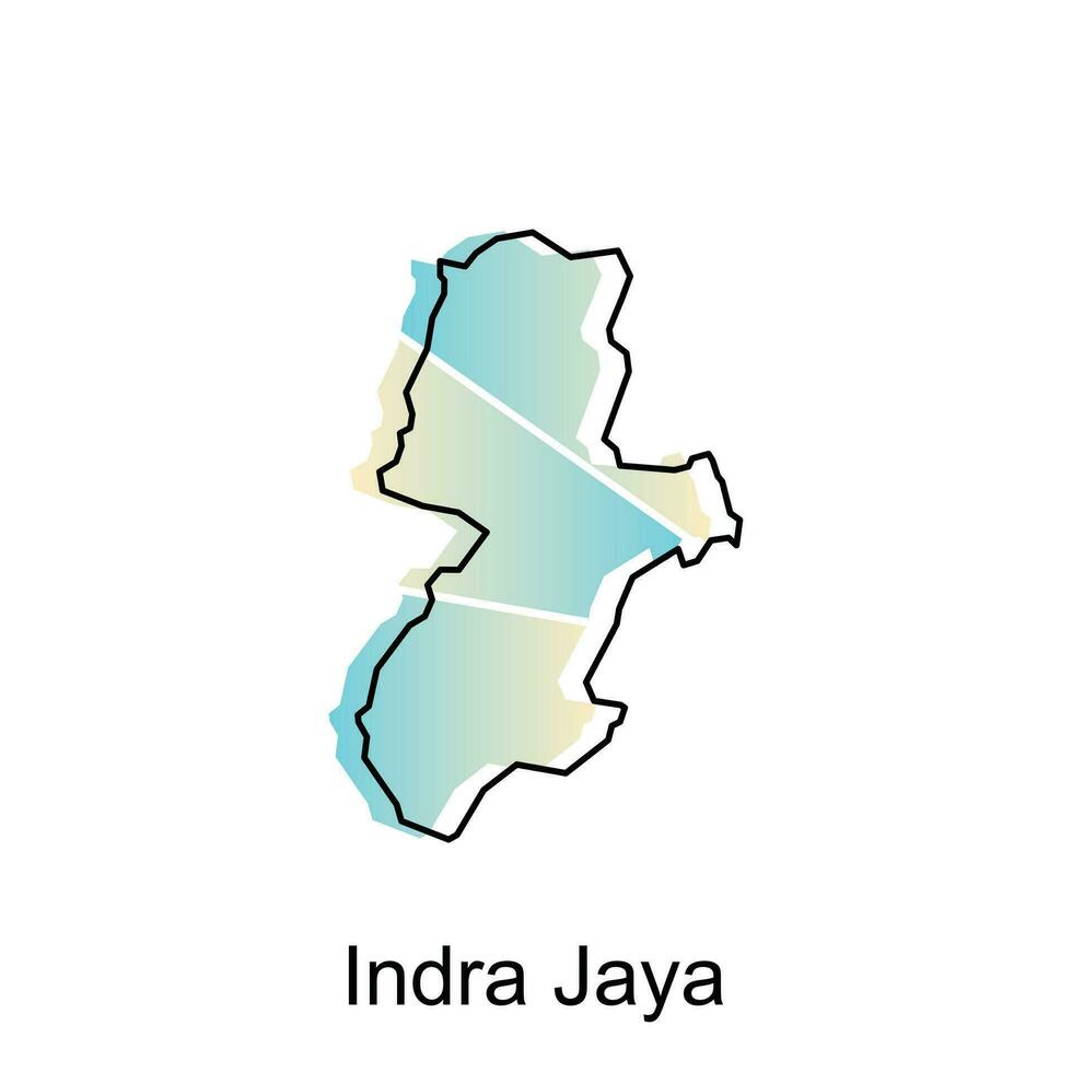 Map City of Indra Jaya illustration design, World Map International vector template with outline graphic sketch style isolated on white background