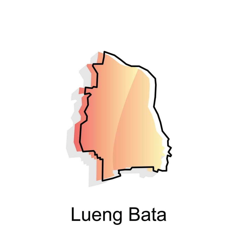 mapa ciudad de Lueng bata ilustración diseño, mundo mapa internacional vector modelo con contorno gráfico bosquejo estilo aislado en blanco antecedentes