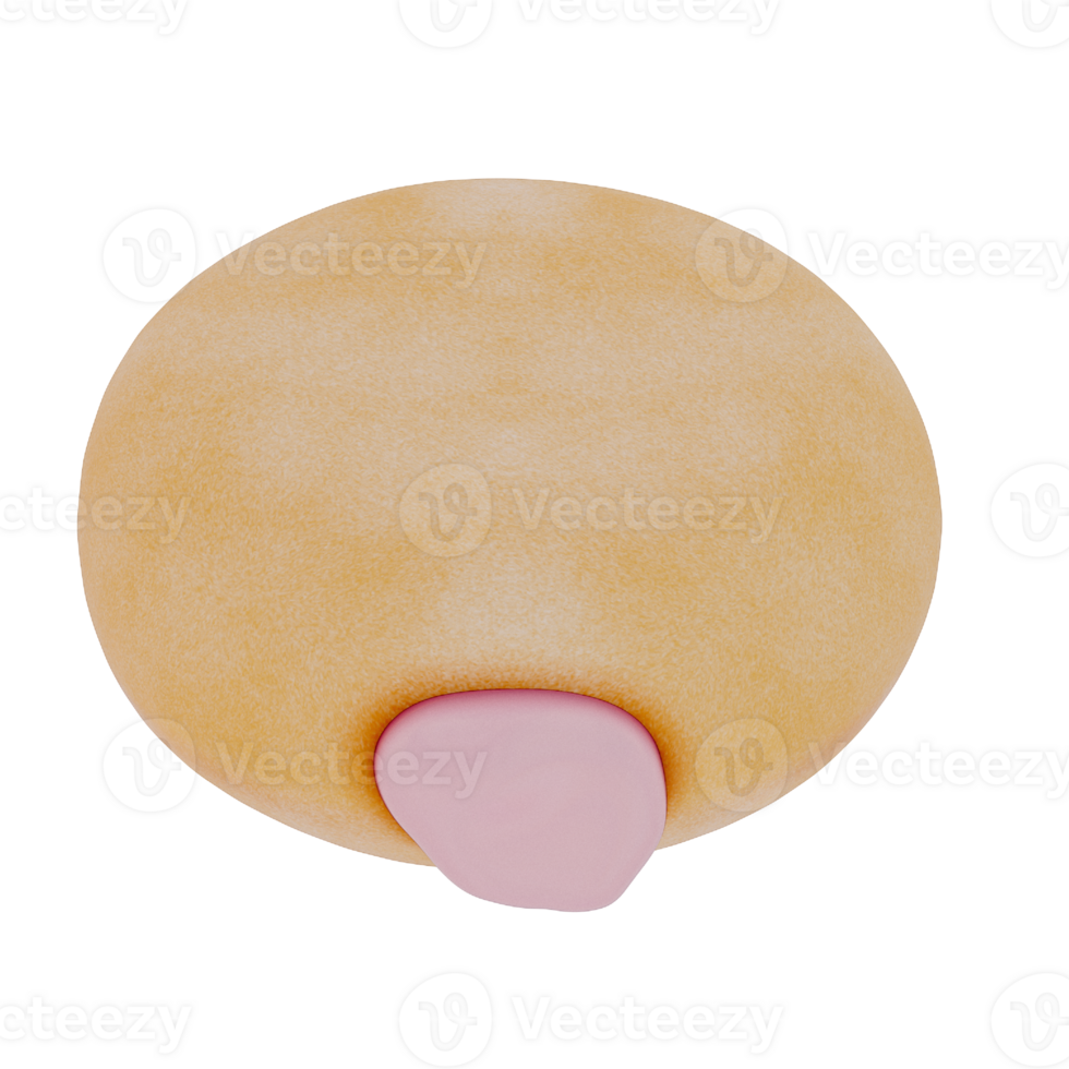 Donut isolated on transparent background . 3D rendering png