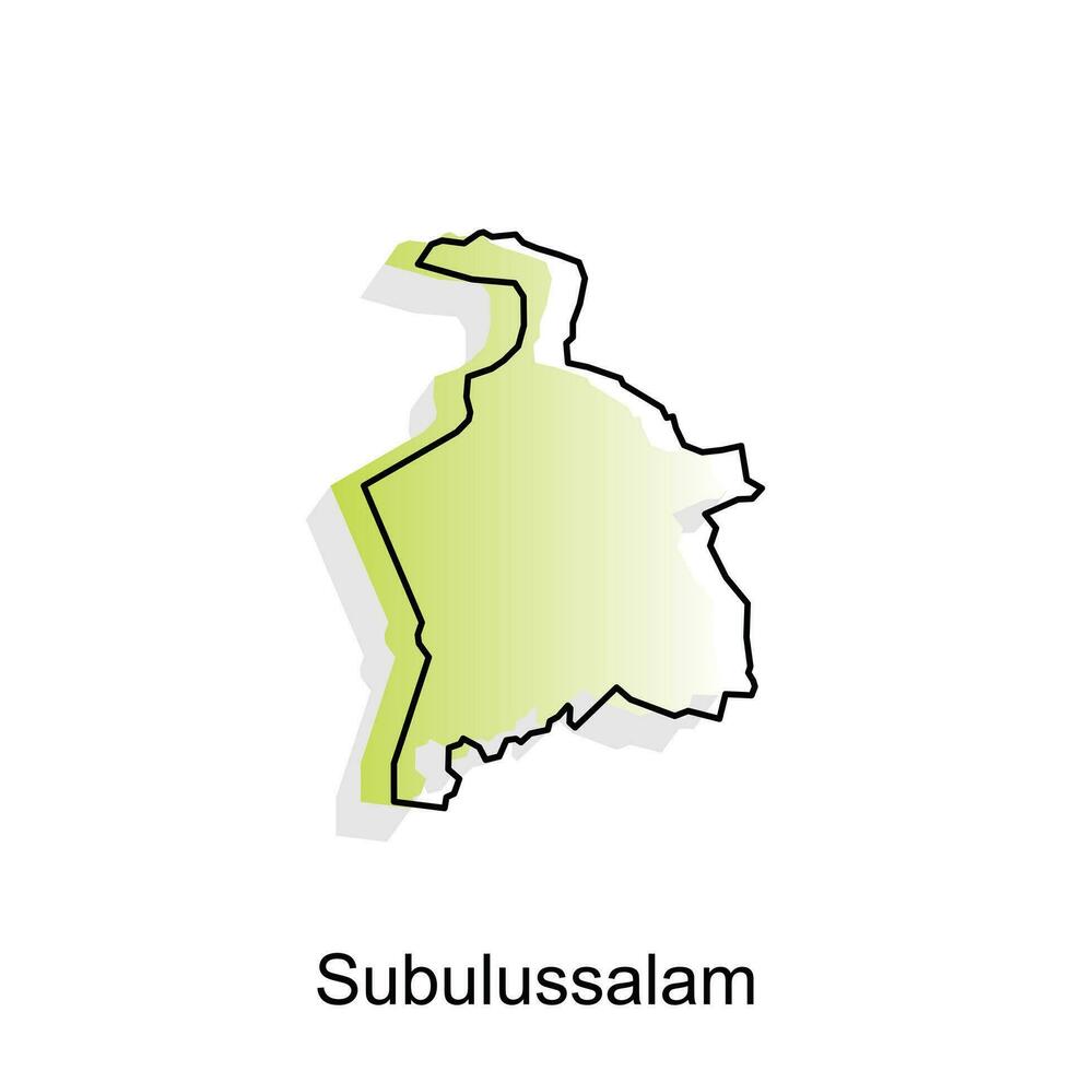 Subulussalam map City. vector map of province Aceh capital Country colorful design, illustration design template on white background